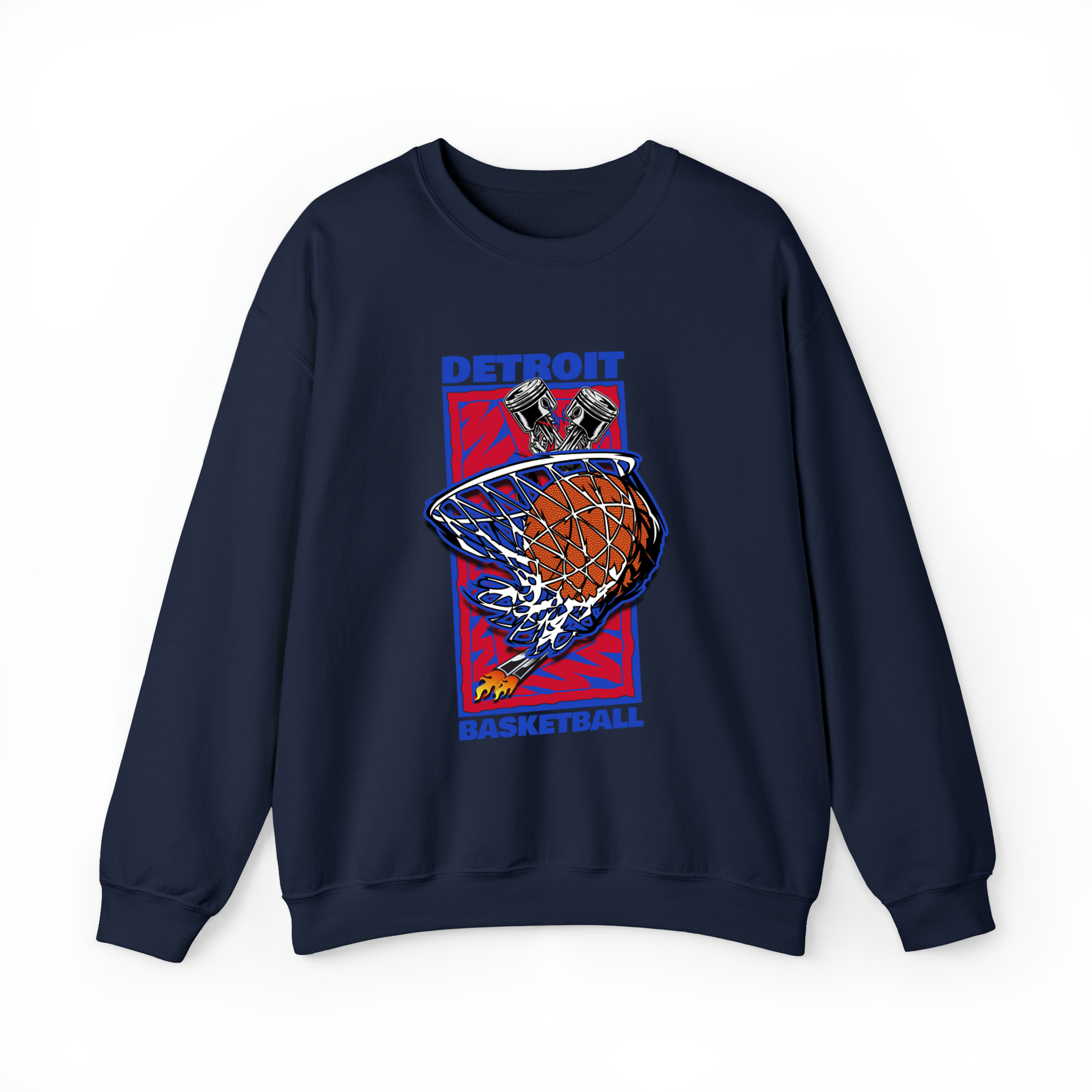 Detroit Basketball 90s Style Unisex Sweatshirt-Navy