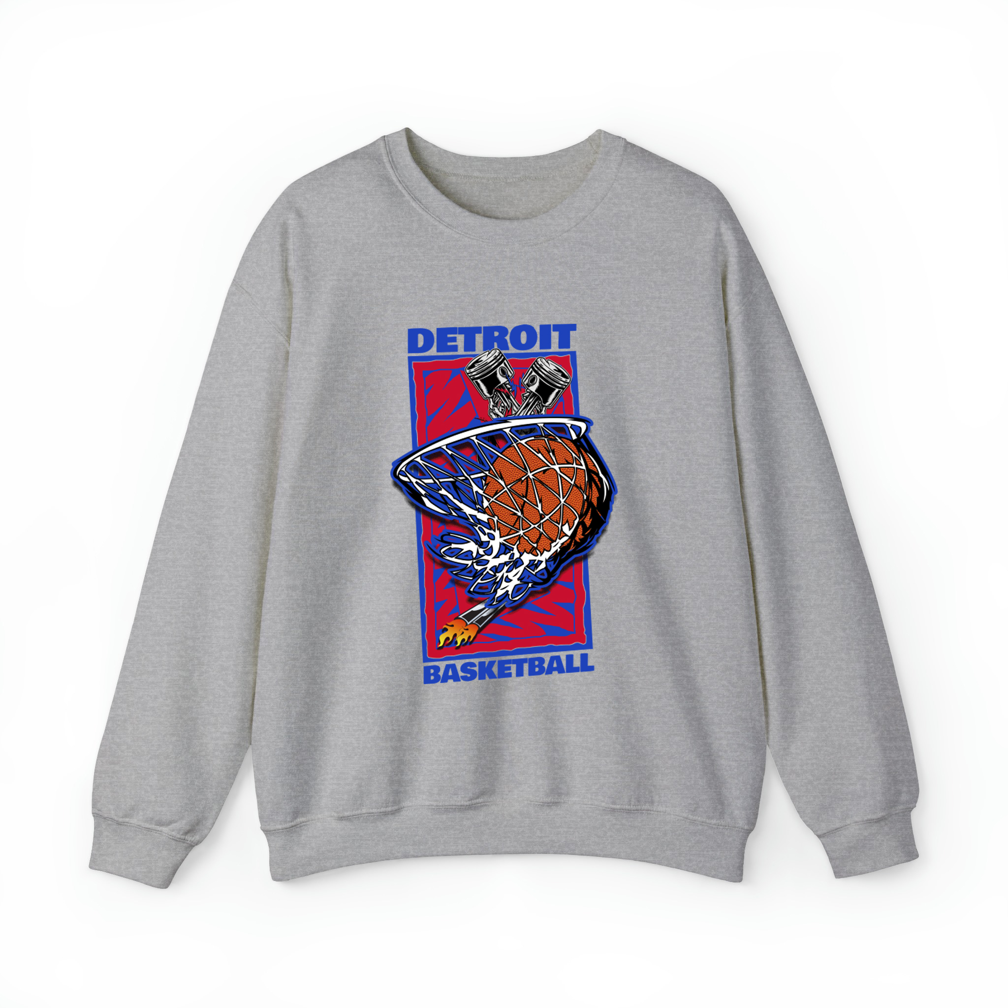 Detroit Basketball 90s Style Unisex Sweatshirt-Sport Grey