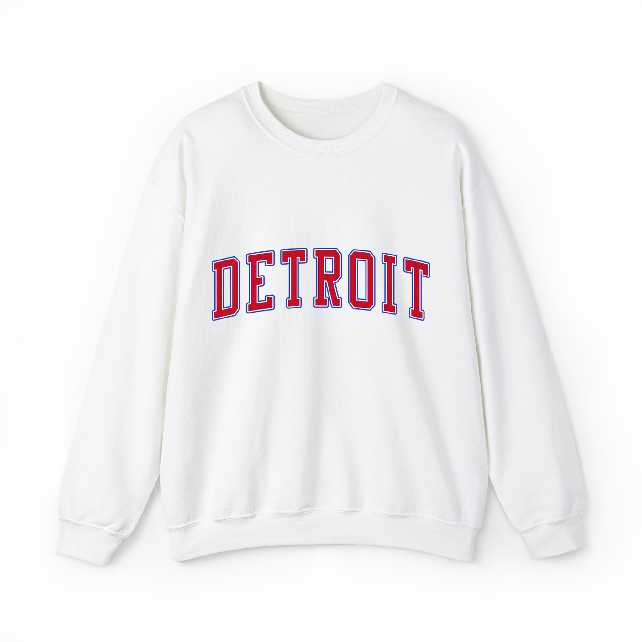 Detroit Basketball Jersey Style Unisex Sweatshirt- White