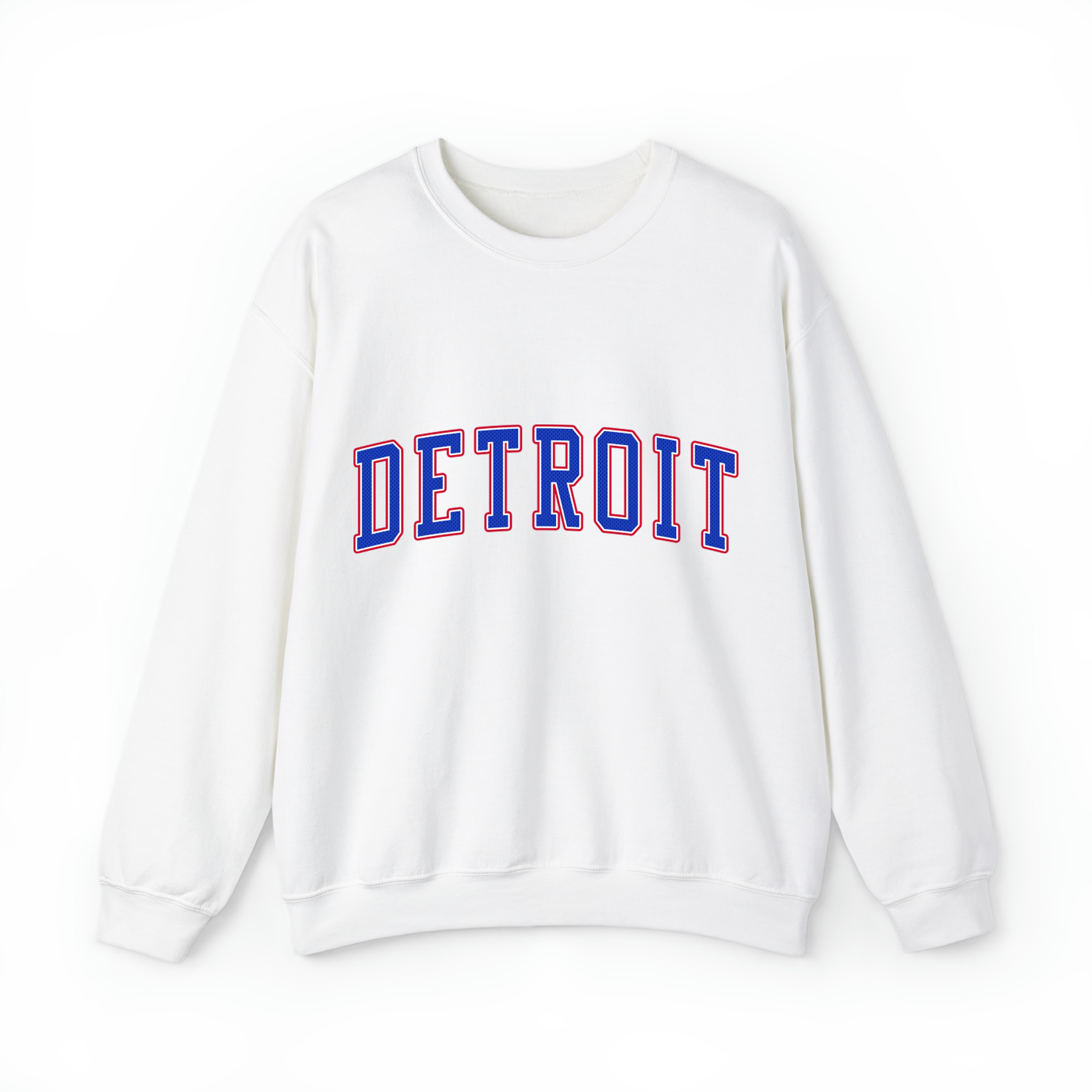 Detroit Basketball Jersey Style v2 Unisex Sweatshirt- White