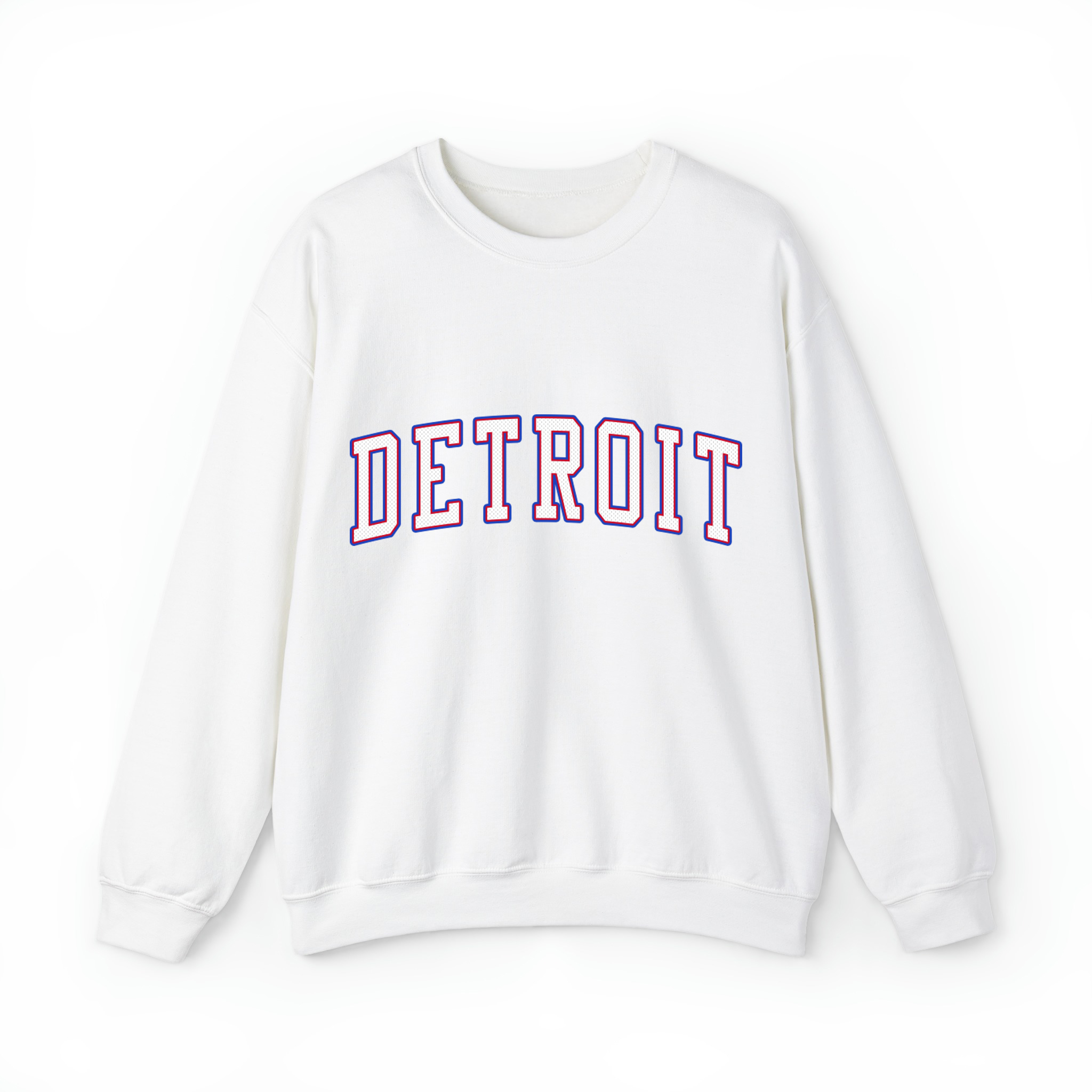 Detroit Basketball Jersey Style v3 Unisex Sweatshirt- White