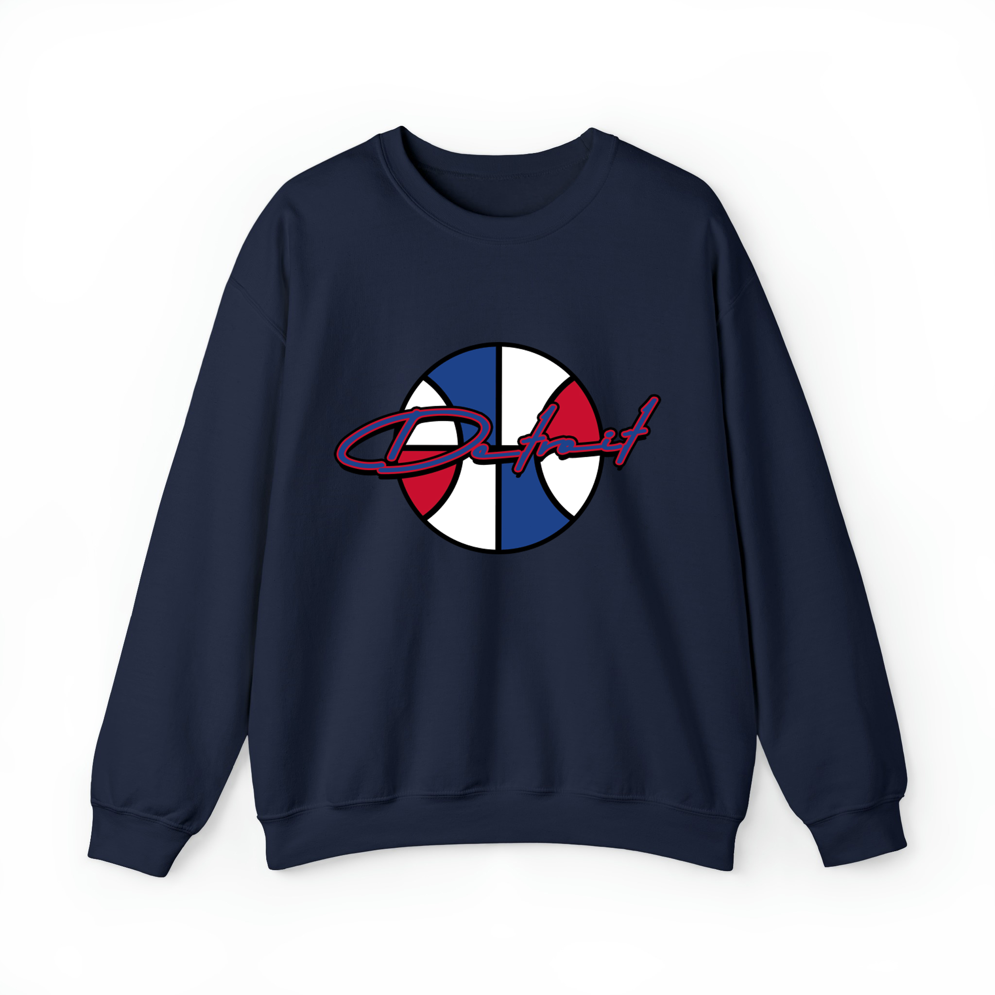 Detroit Basketball Signature Unisex Sweatshirt-Navy