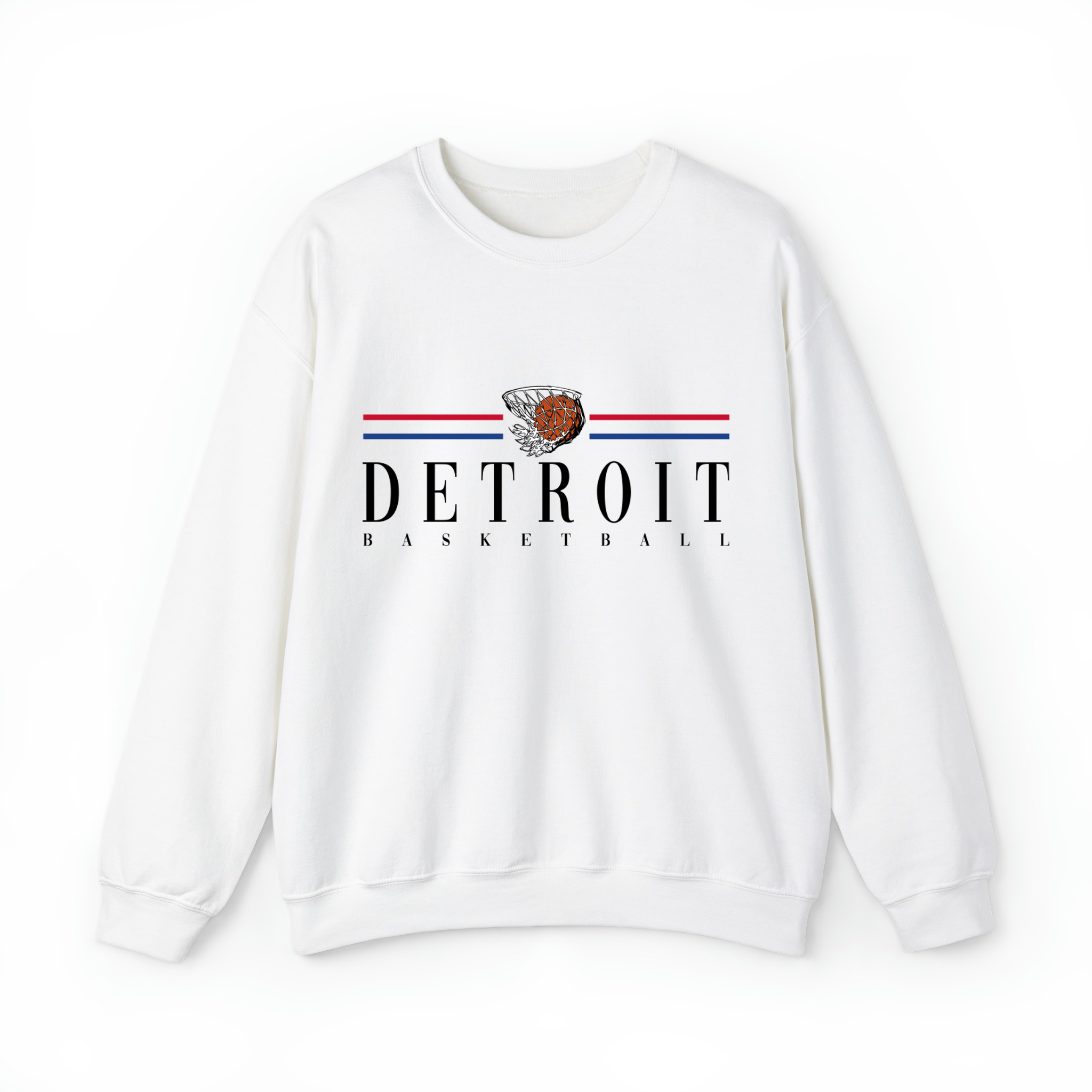 Detroit Basketball Unisex Sweatshirt- White