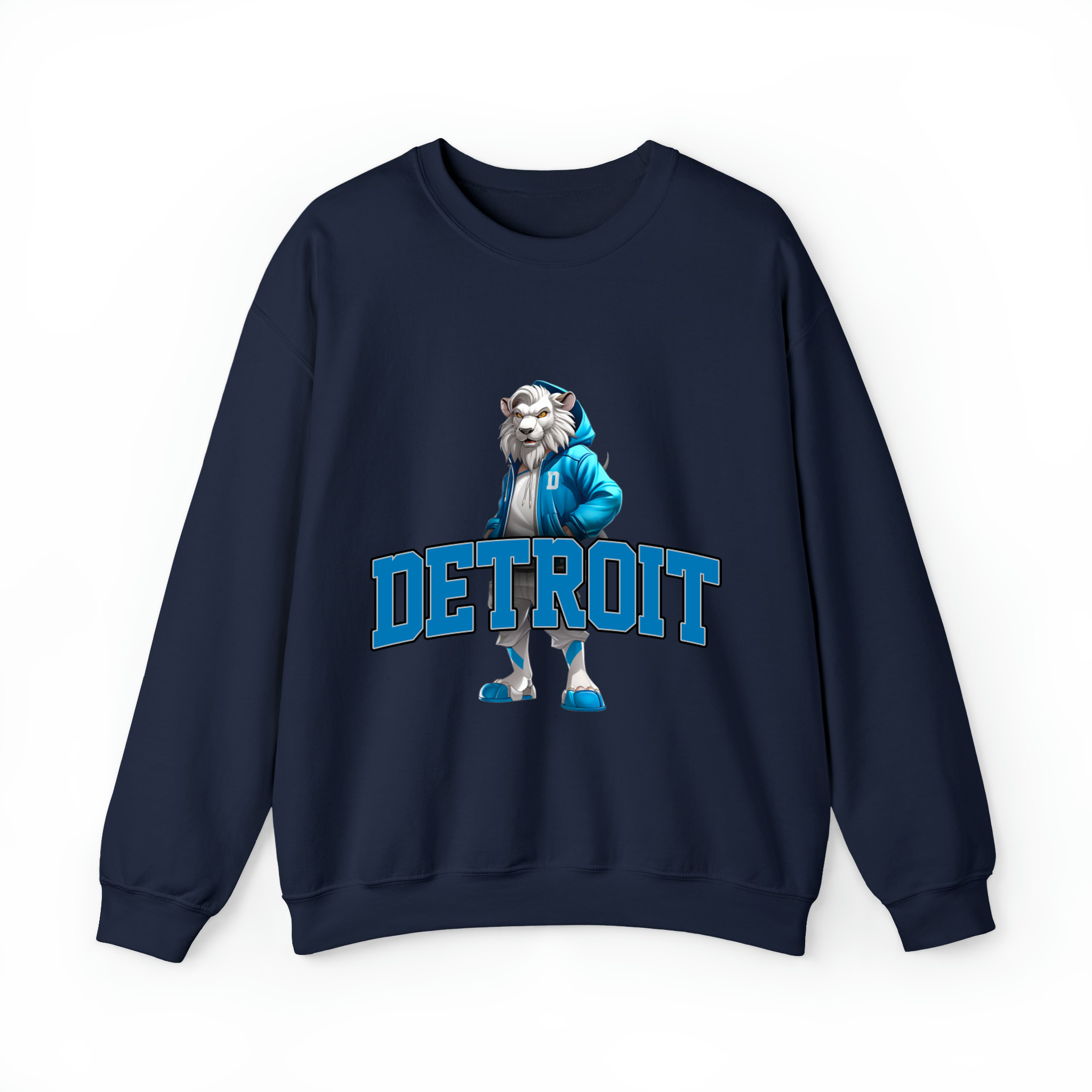 Detroit Football - Hype Beast Mascot Unisex Sweatshirt-Navy