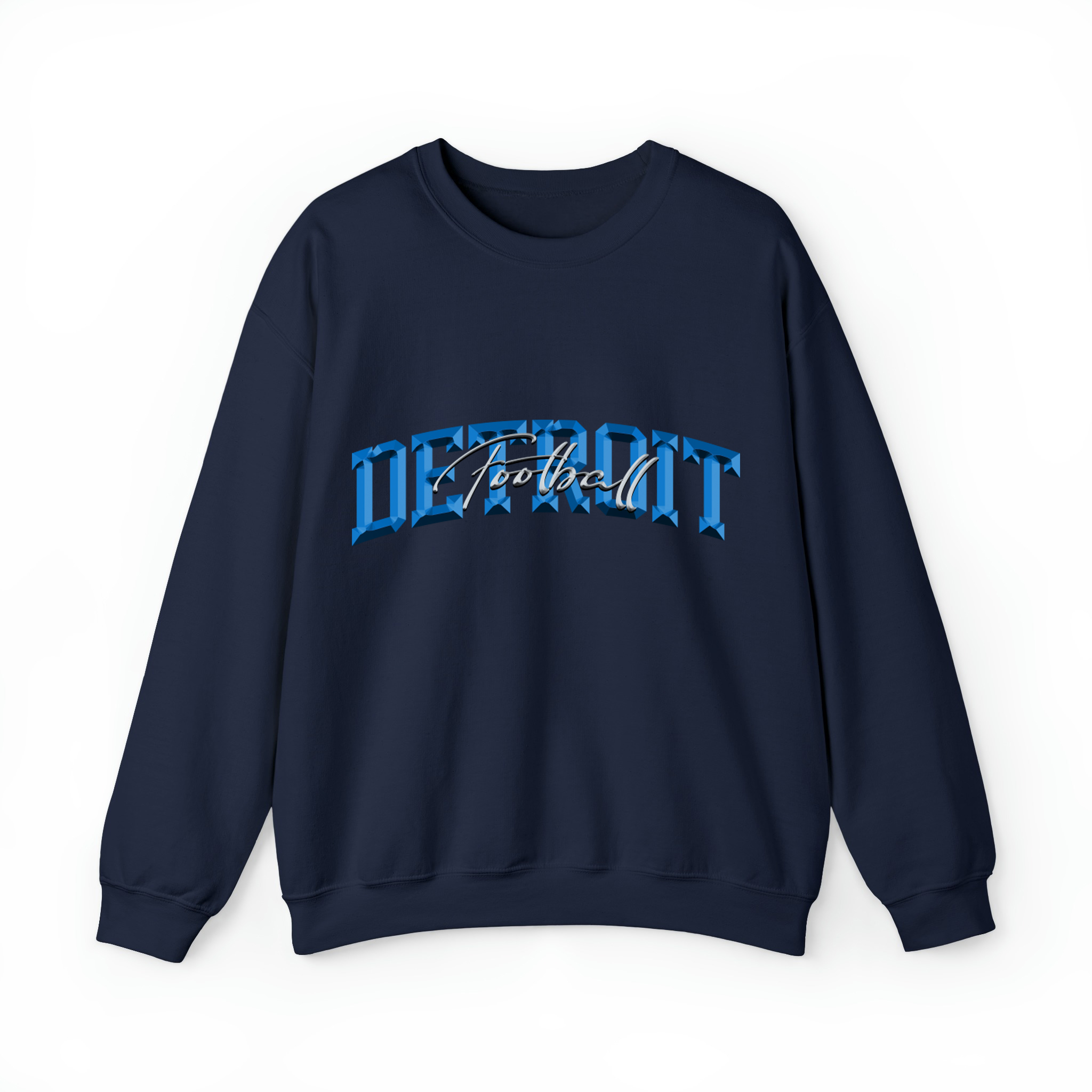 Detroit Football 3D Chrome Unisex Sweatshirt-Navy