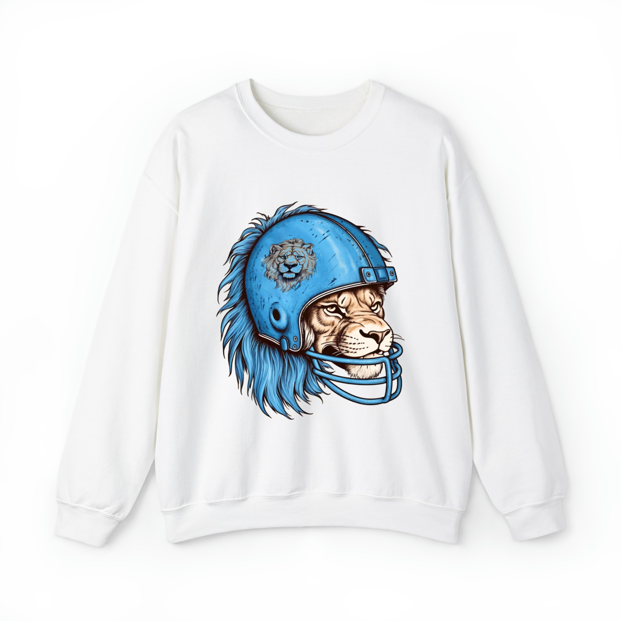 Detroit Football Helmet Unisex Sweatshirt- White