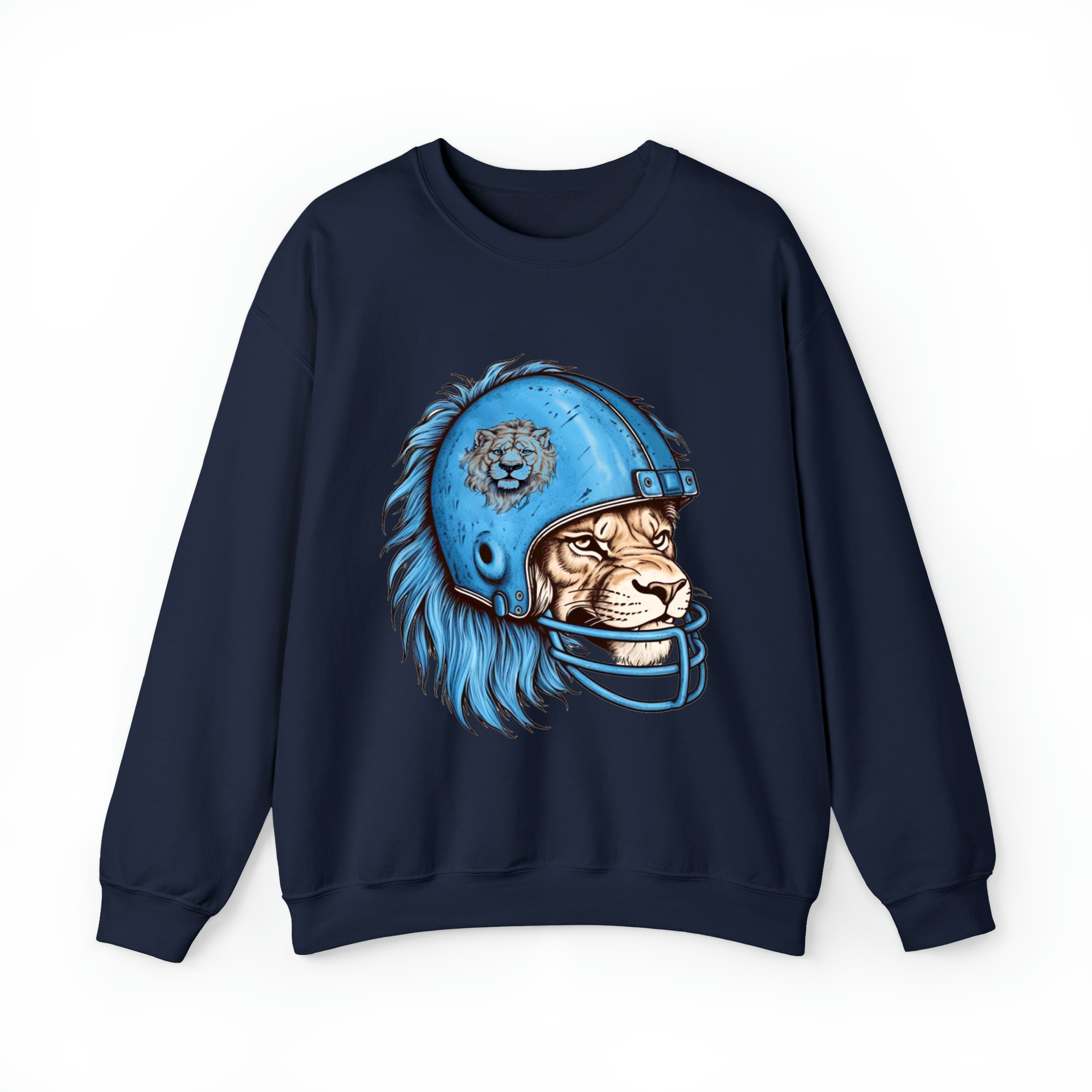 Detroit Football Helmet Unisex Sweatshirt-Navy