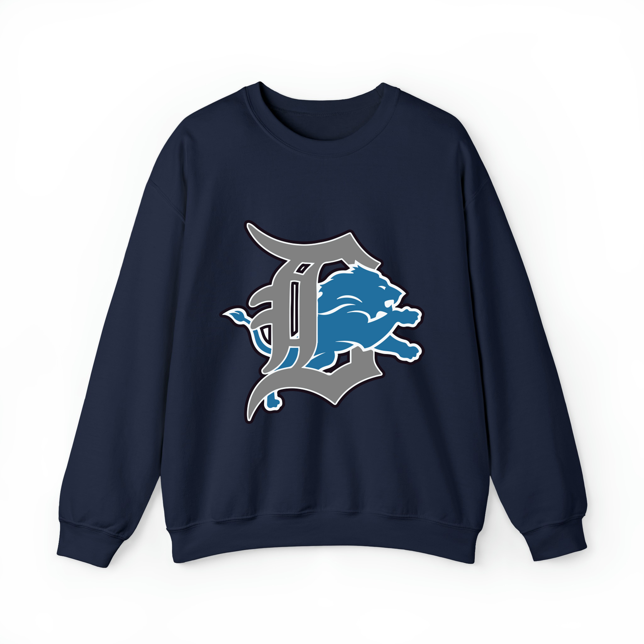 Detroit Football Lettermark Unisex Sweatshirt-Navy