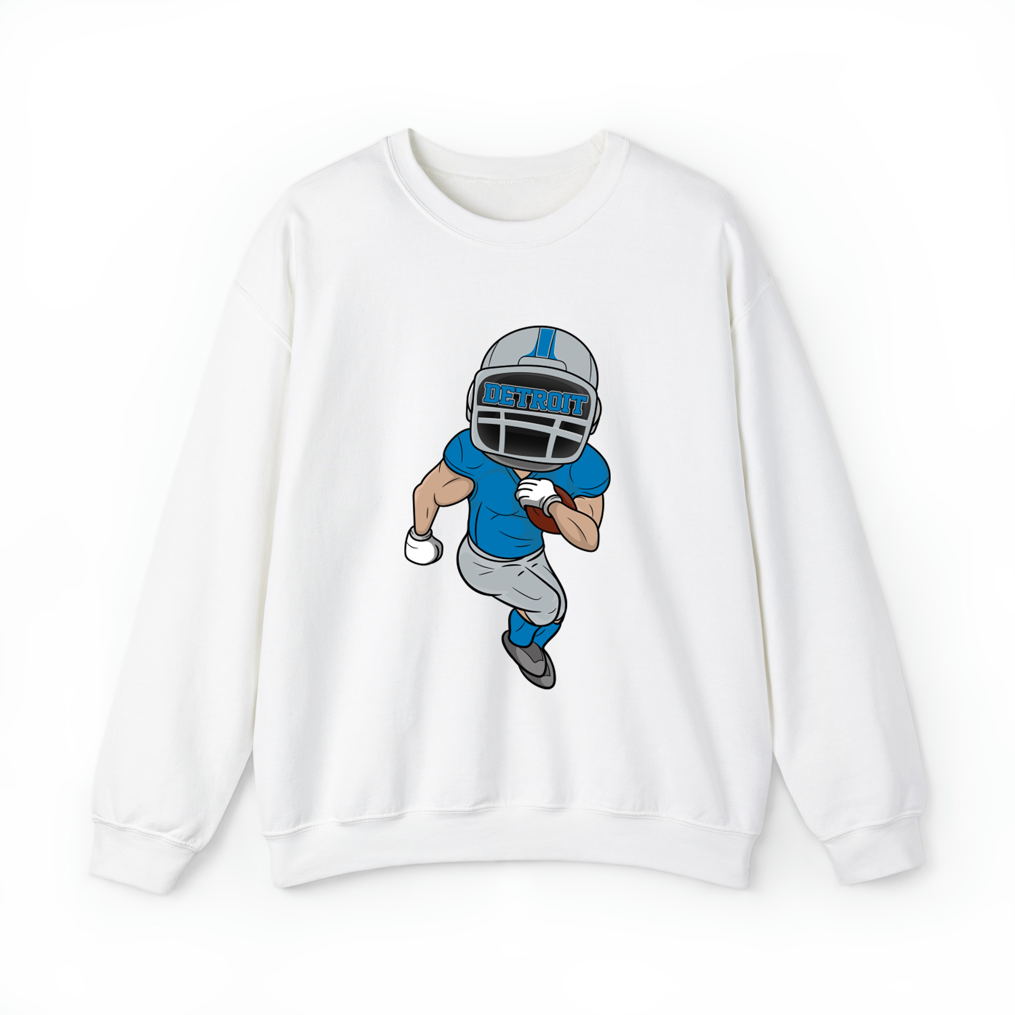 Detroit Football Player Team Colors Unisex Sweatshirt- White