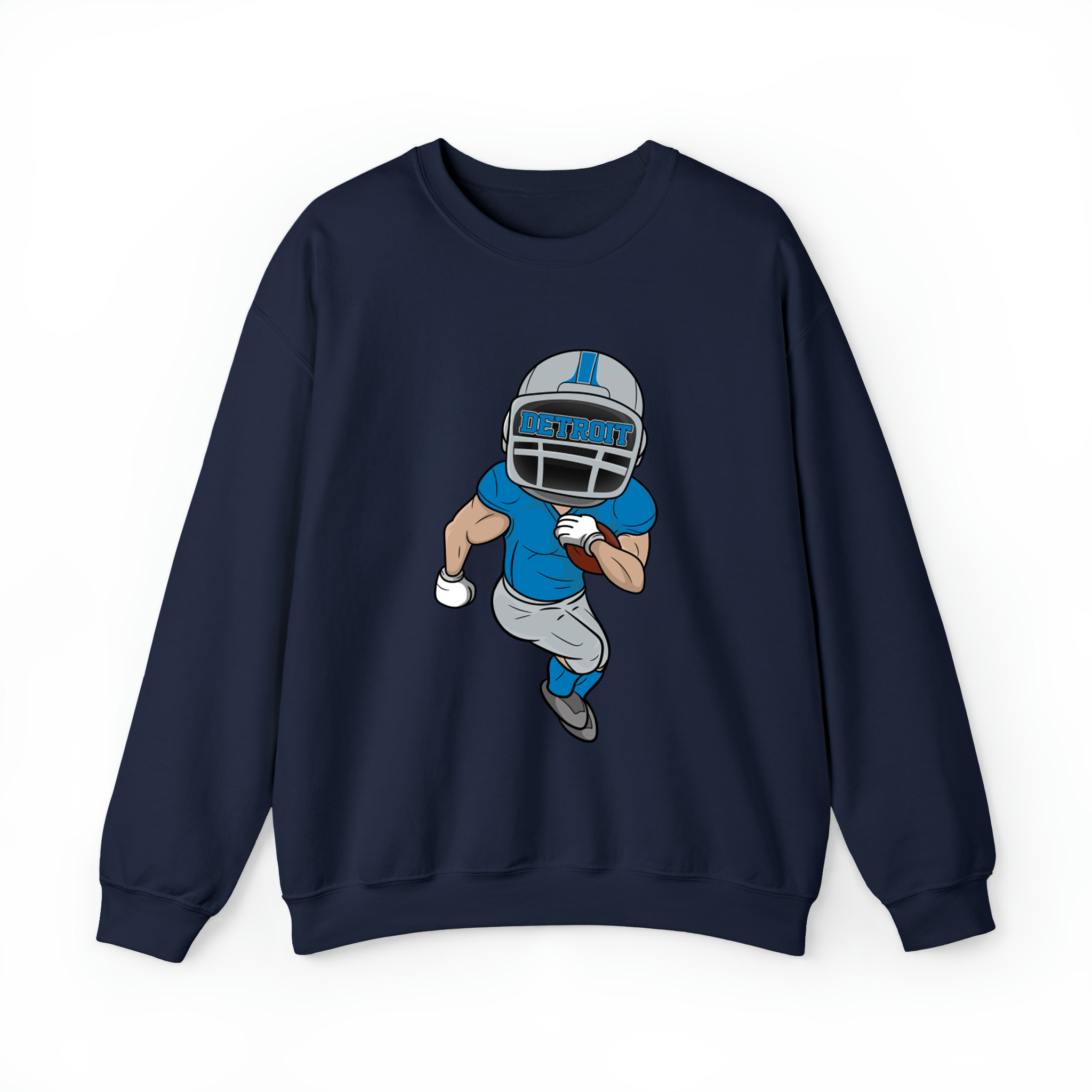 Detroit Football Player Team Colors Unisex Sweatshirt-Navy