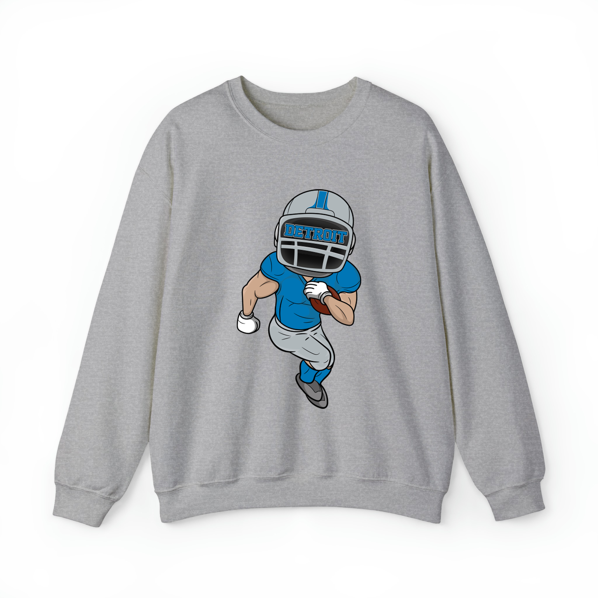 Detroit Football Player Team Colors Unisex Sweatshirt-Sport Grey