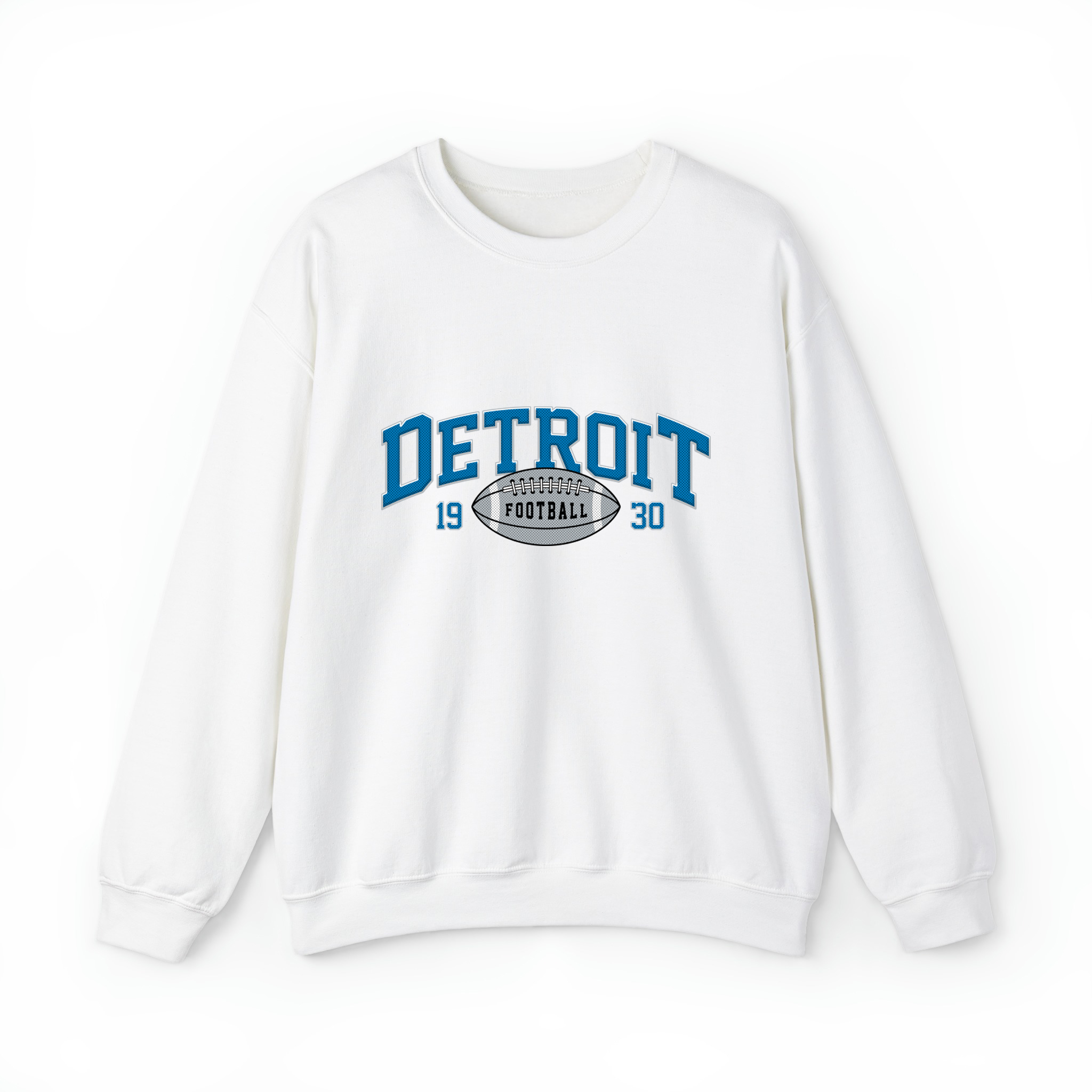 Detroit Football Vintage Unisex Sweatshirt- White