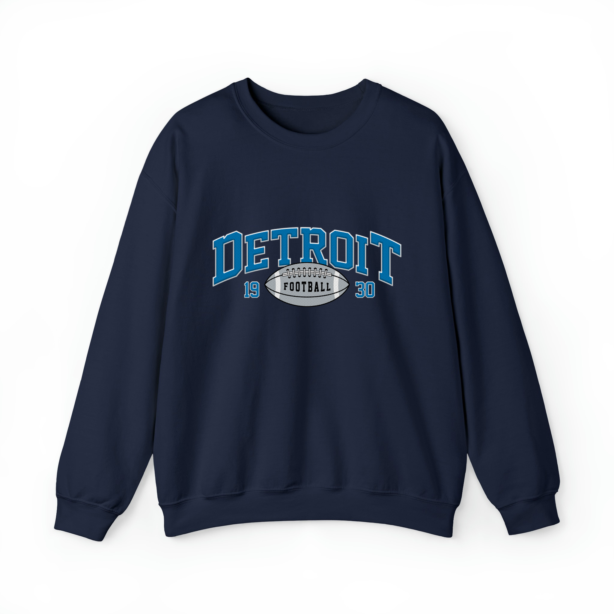 Detroit Football Vintage Unisex Sweatshirt-Navy