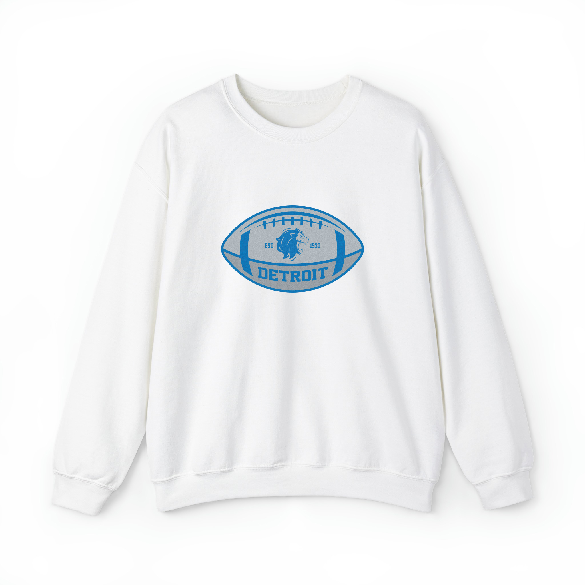 Detroit Team Colors Football Unisex Sweatshirt- White