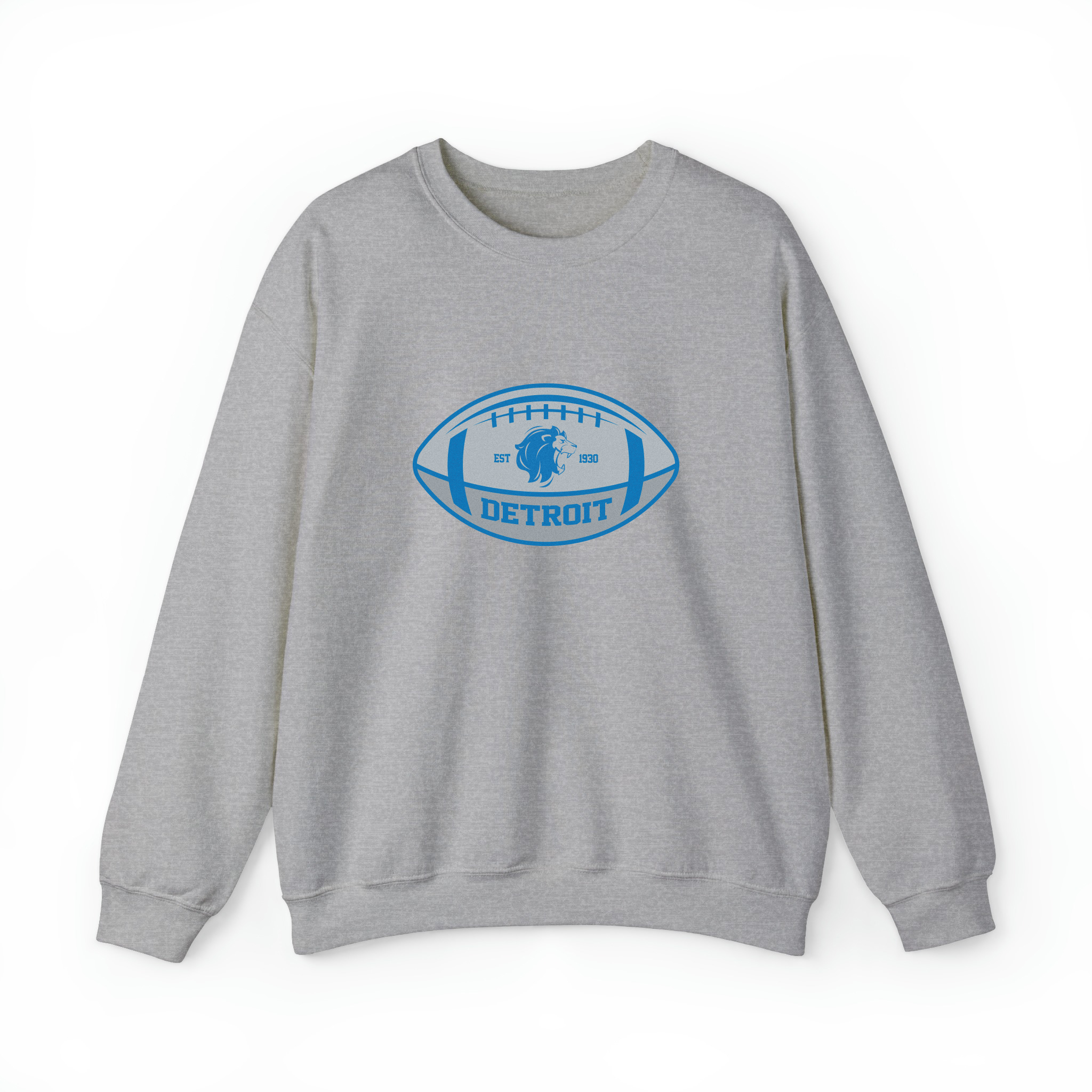 Detroit Team Colors Football Unisex Sweatshirt-Sport Grey