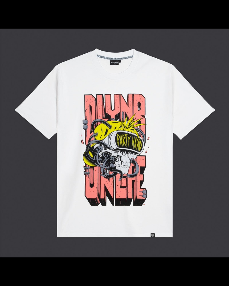 Dolly Noire - Party Hard Skull Tee - White