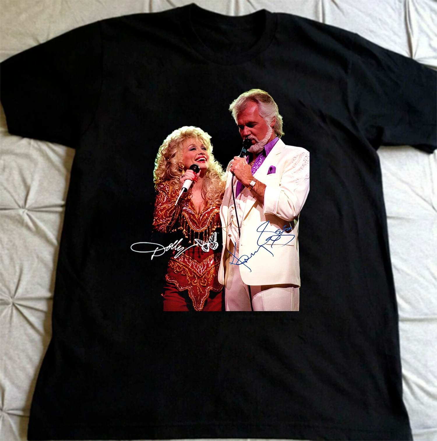 Dolly Parton And Kenny Rogers Shirt Black