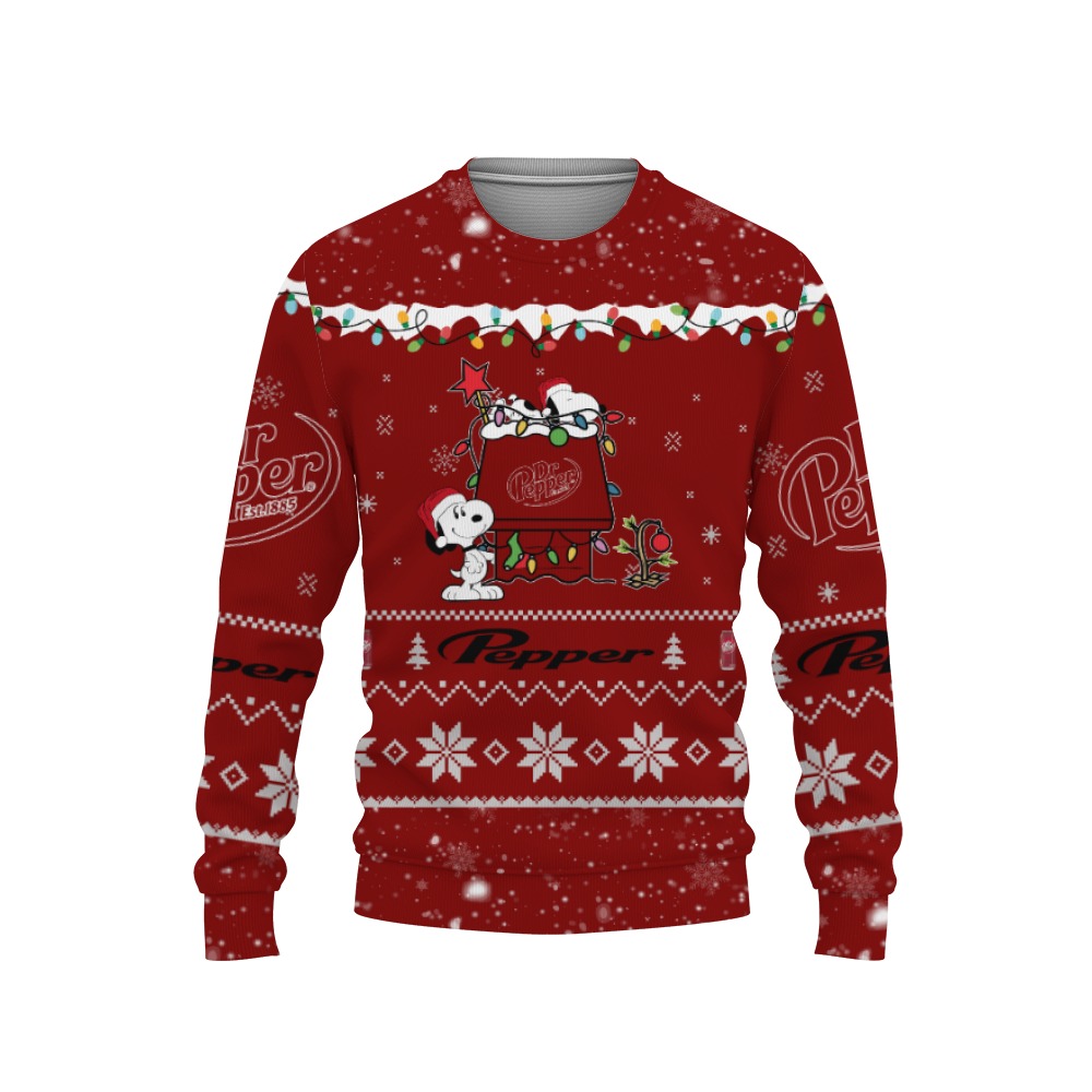 Dr Pepper Soft Drink American Whiskey Beers Merry Christmas, Snoopy House Cute Fan Gift-3D Sweatshirt