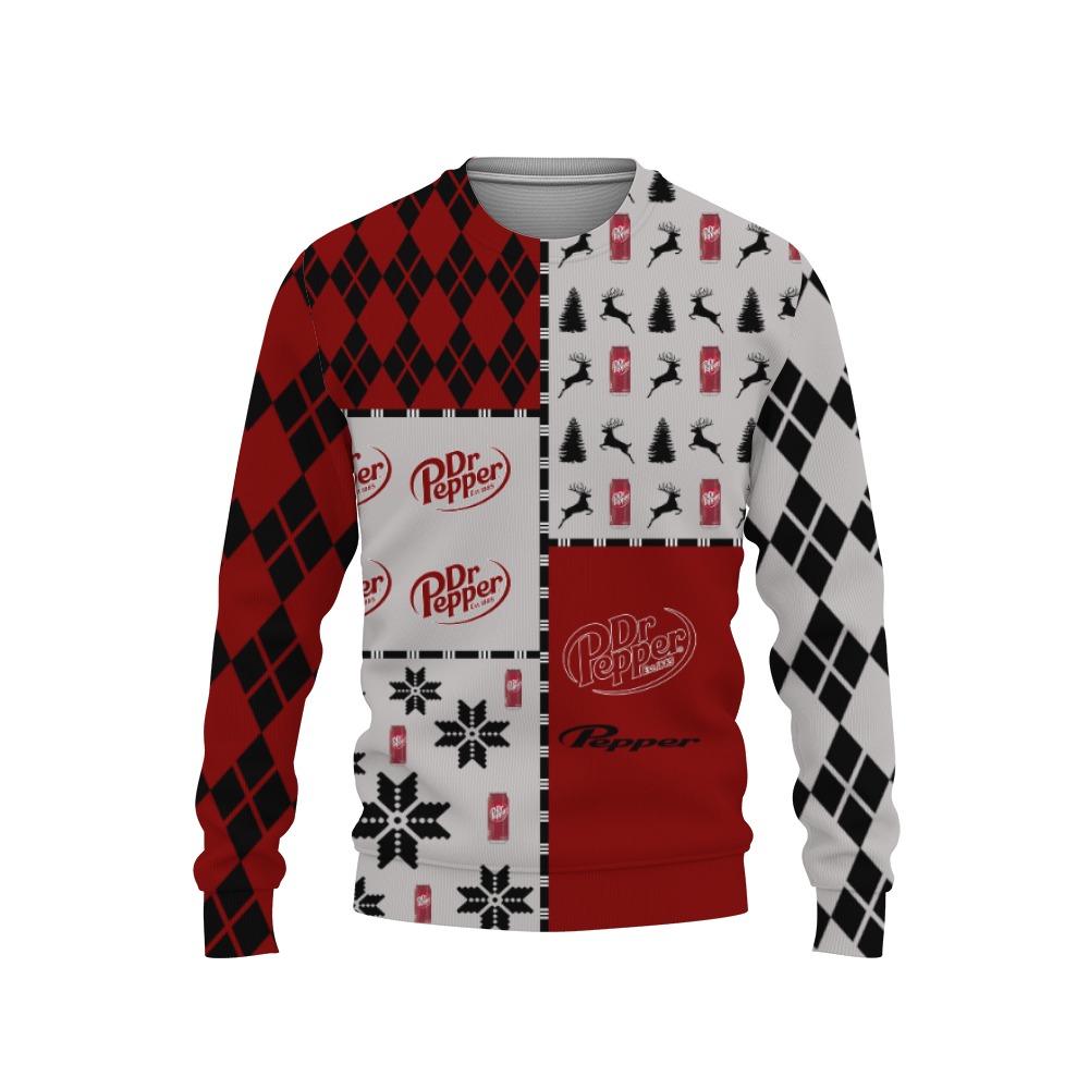 Dr Pepper Soft Drink Merry Christmas Whiskey And Beers-3D Sweatshirt