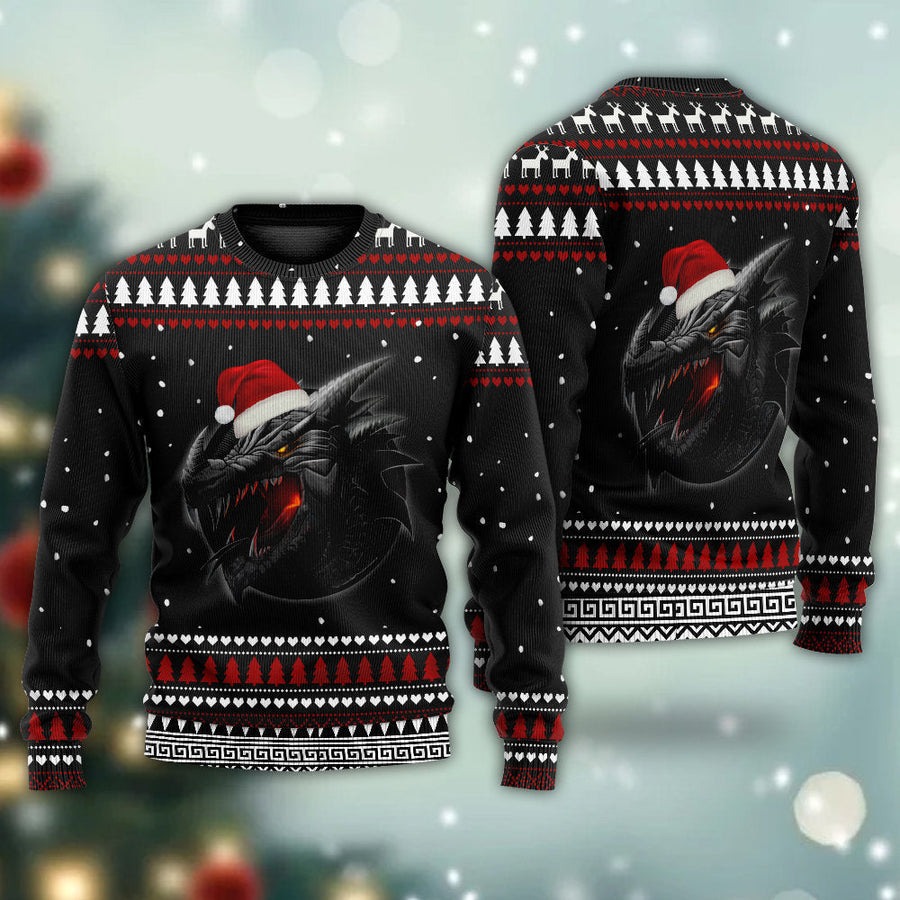 Dragon Merry Christmas Stronger - Sweater - Ugly Christmas Sweaters