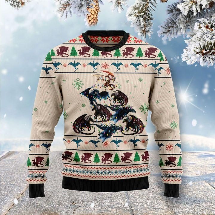 Dragon Tree Ugly Christmas Sweater