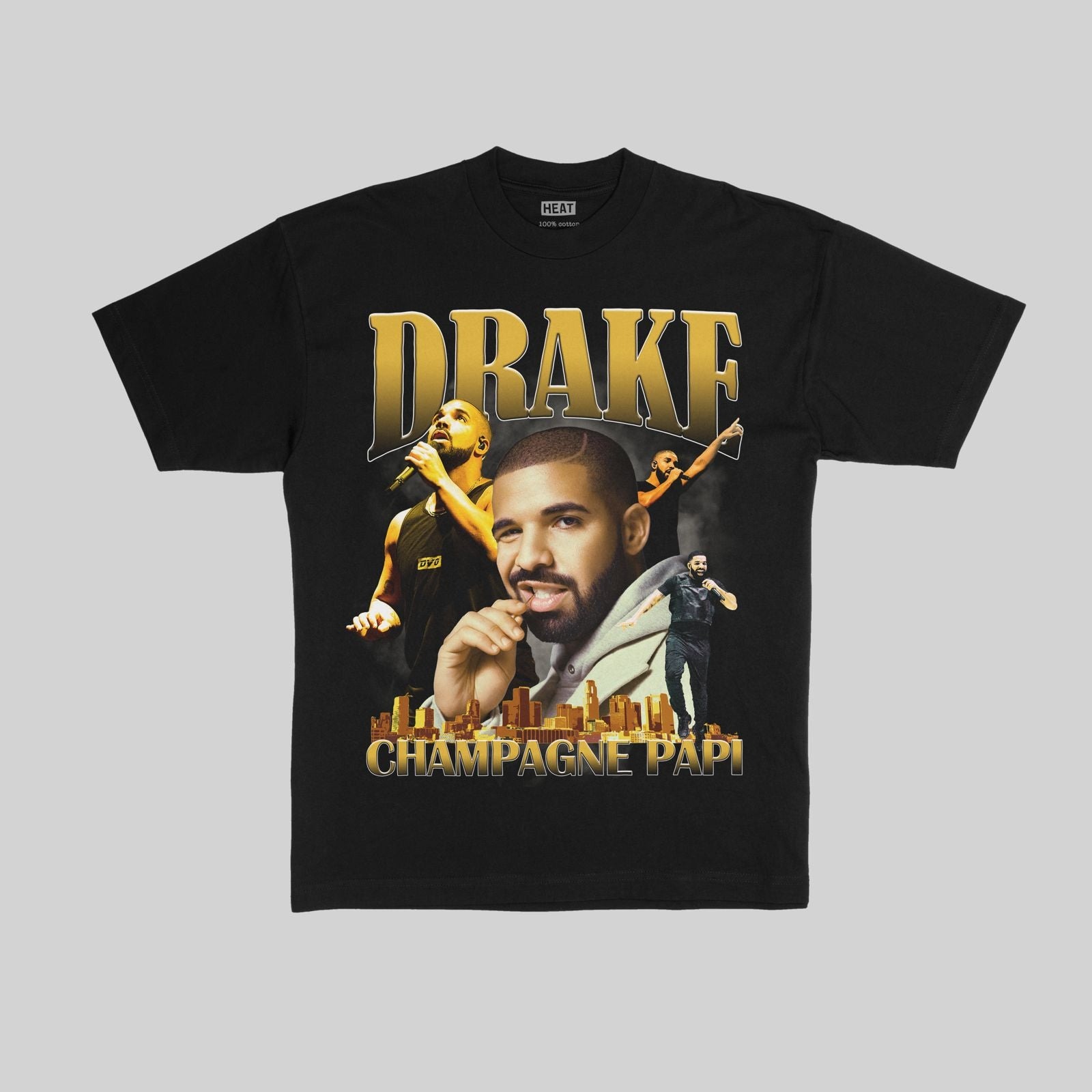 Drake Champagne Papi Gold Graphic T-Shirt