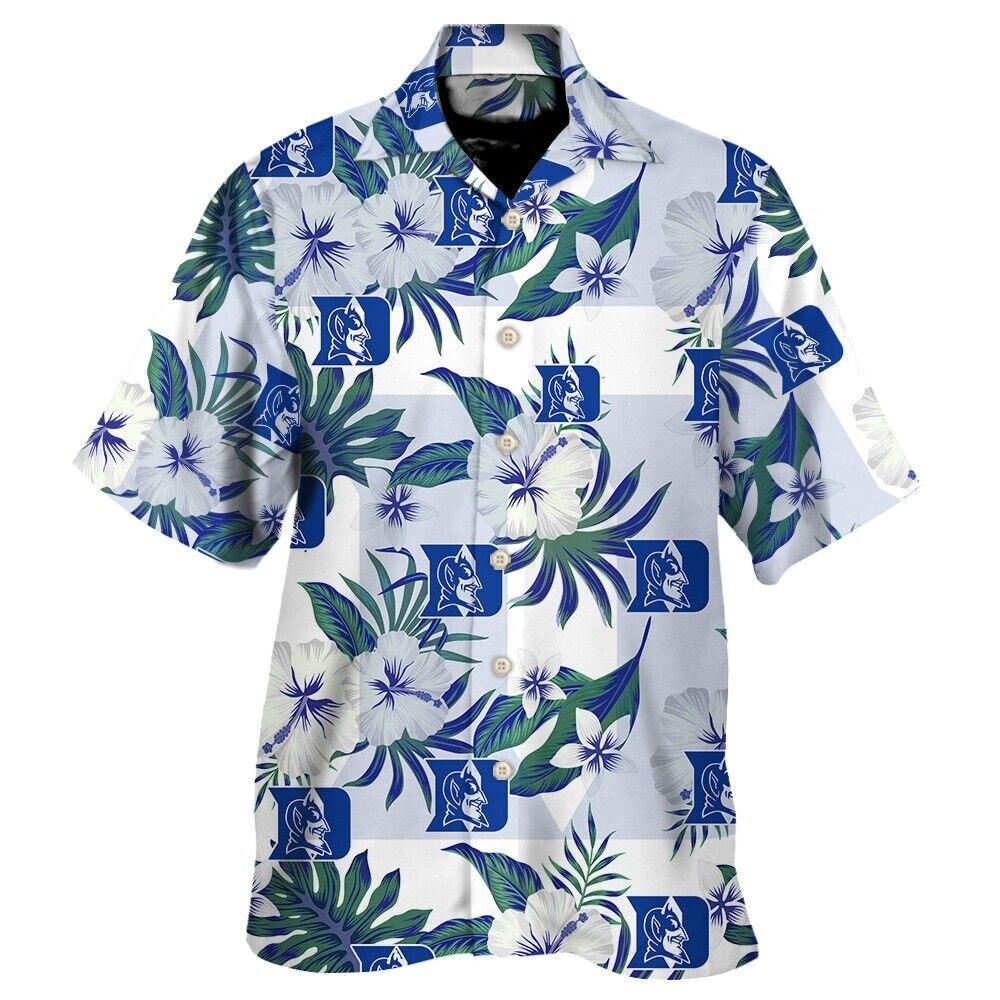 Duke Blue Devils All Over Print 3D Hawaiian Shirt, Gift For Men,S-5XL US Size