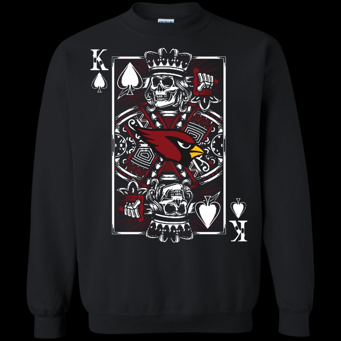 DynamicImageHandler_731bbcab-3e8Arizona Cardinals Skull King Playing Card Unisex Sweatshirt