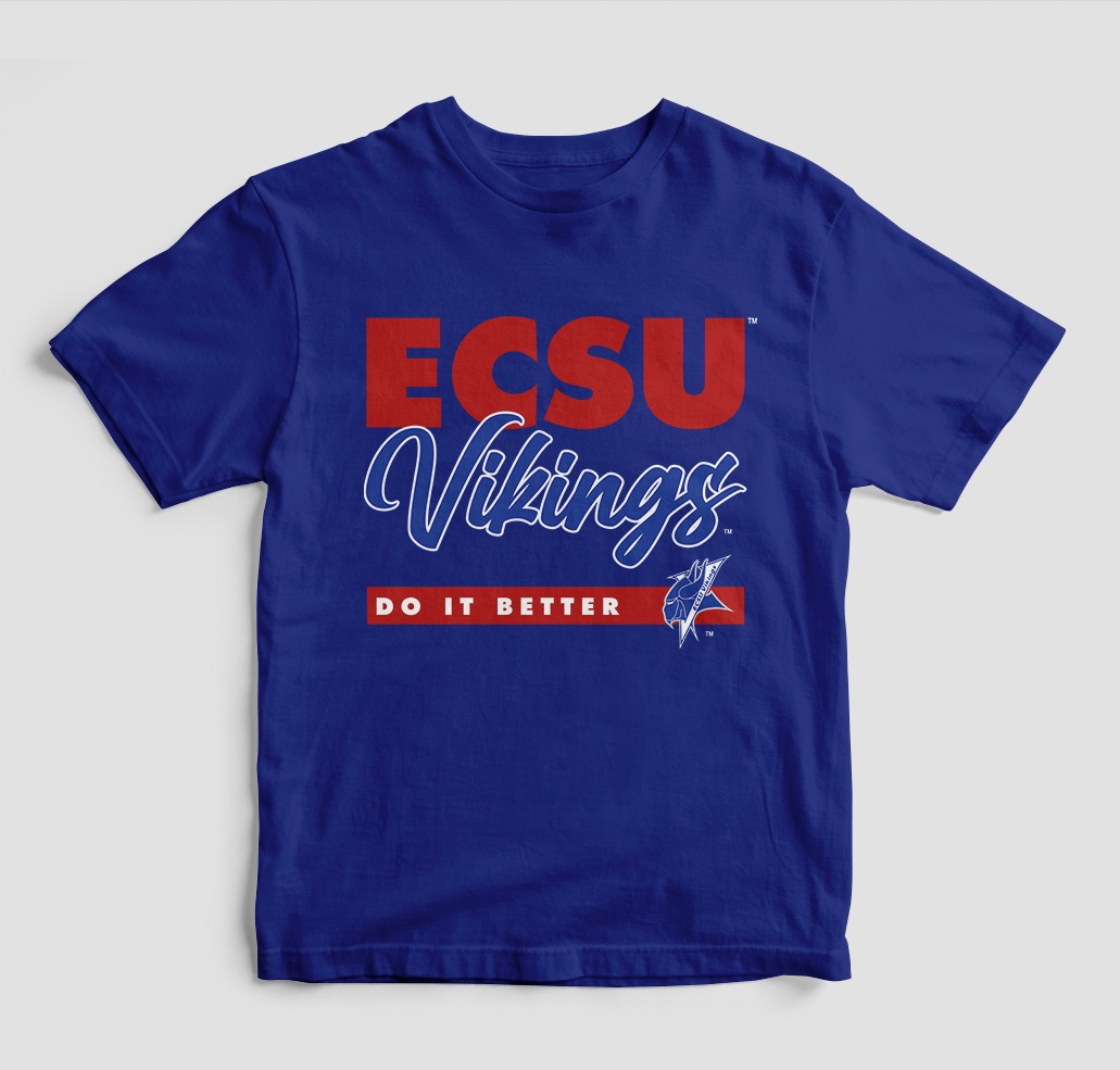 ECSU DOES IT BETTER T-SHIRT BLUE COLOR