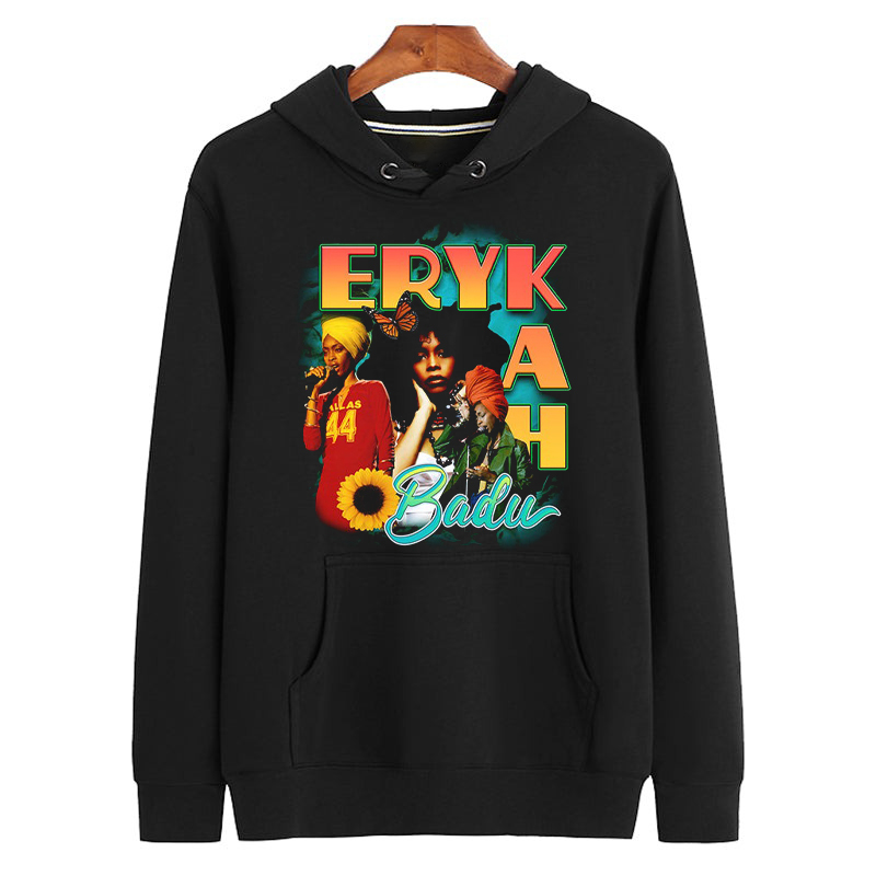 ERYKAH BADU Erica Abi Wright  Vintage Retro Bootleg Unisex Hoodie 