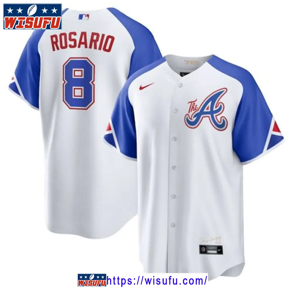 Eddie Rosario 8 Atlanta Braves 2023 City Connect Men Jersey - White