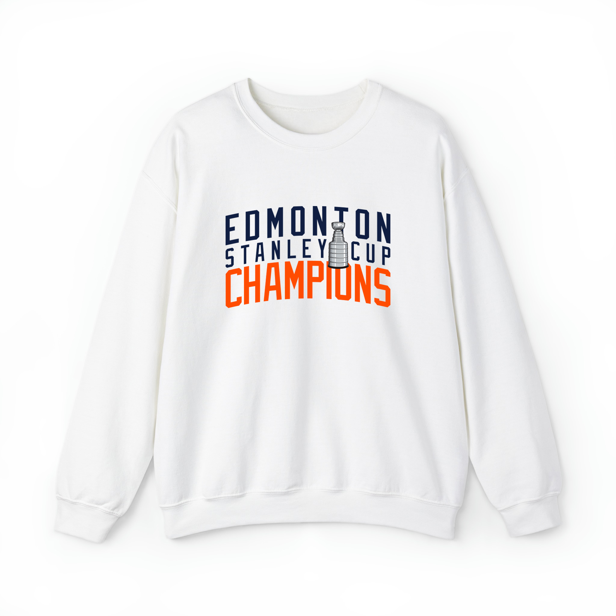 Edmonton - Stanley Cup Champions v3 Unisex Sweatshirt- White