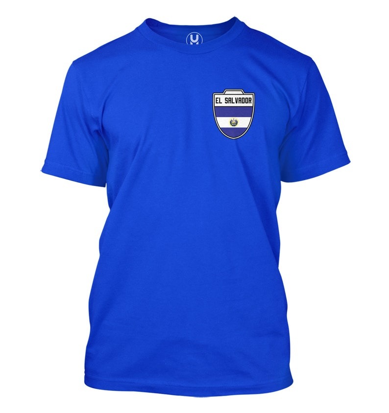 El Salvador Soccer Crest Men's T-Shirt - Country Pride Proud Heritage Nationality Compete World Competition Represent Futbol Sports