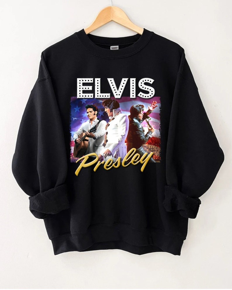 Elvis Presley Graphic Retro Shirt , Austin Butler Tee, King Of Rock N Roll Unisex Sweatshirt