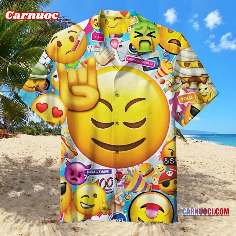 Emoticons Emoji Hawaiian Shirt, Gift For Men and Women S-5XL US Size