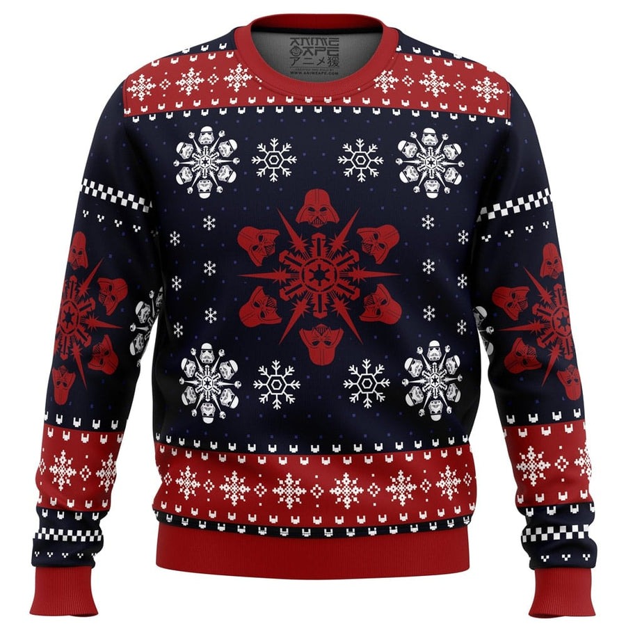 Empire Snowflakes Star Wars Ugly Christmas Sweater - OwlsMatrix