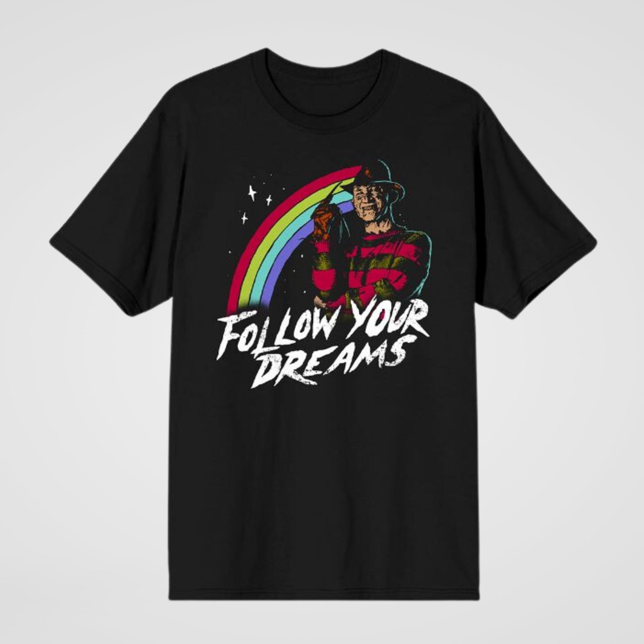 FREDDY KRUEGER RAINBOW FOLLOW YOUR DREAMS NIGHTMARE ON ELM STREET UNISEX SHIRT