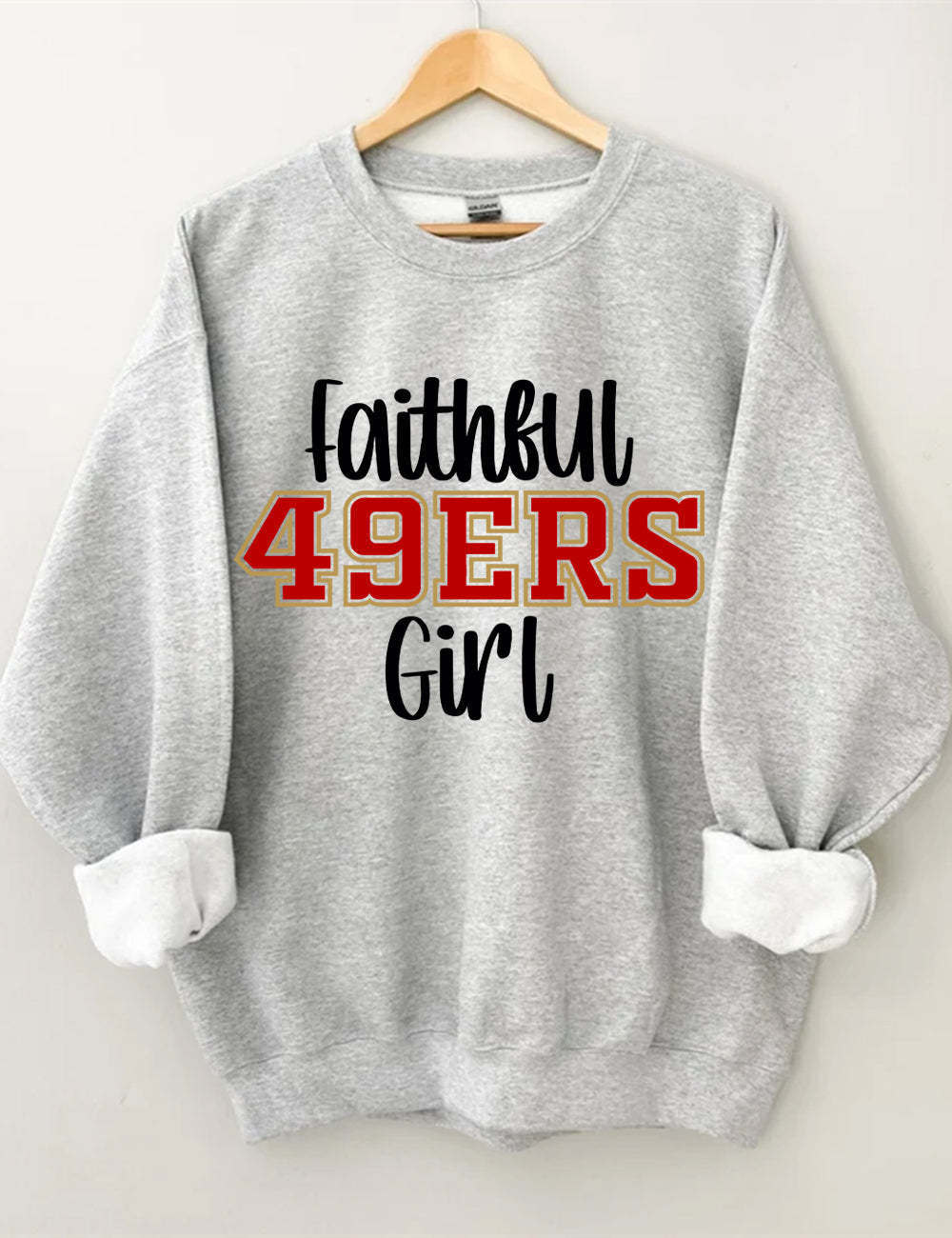 Faithful 49ers Girl Football Unisex Sweatshirt Sport Grey