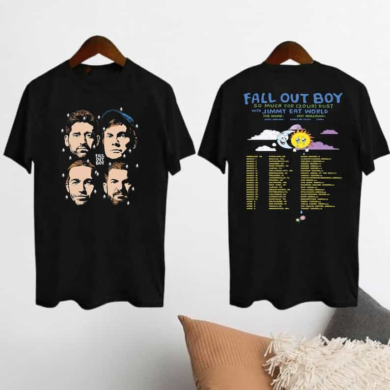 Fall Out Boy Vintage T-Shirt, So Much For 2Our Dust Tour 2024  Unisex T-Shirt Black