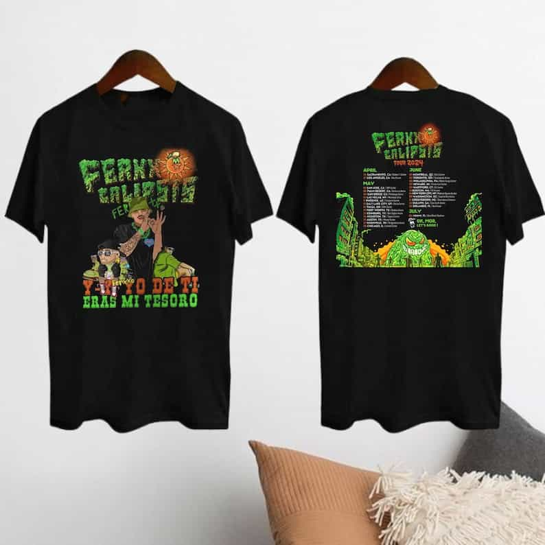 Feid Ferxxo Shirt, Feid Ferxxo Tour 2024 T-Shirt, Feid Ferxxo Ferxxocalipsis Tour Unisex T-Shirt Black