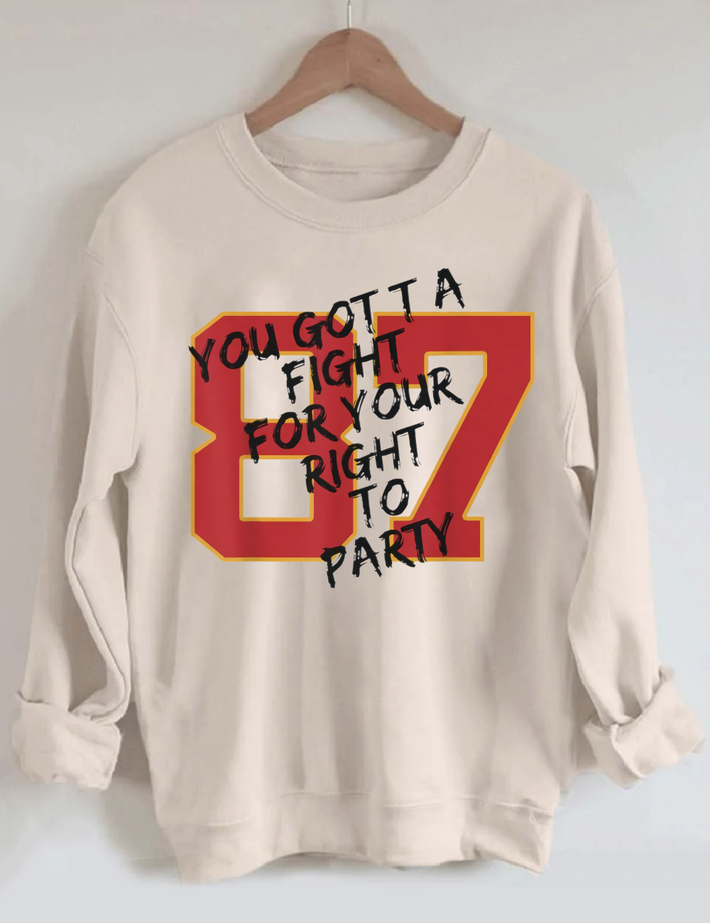 Fight For Your Right To Party Football Unisex Sweatshirt Sand