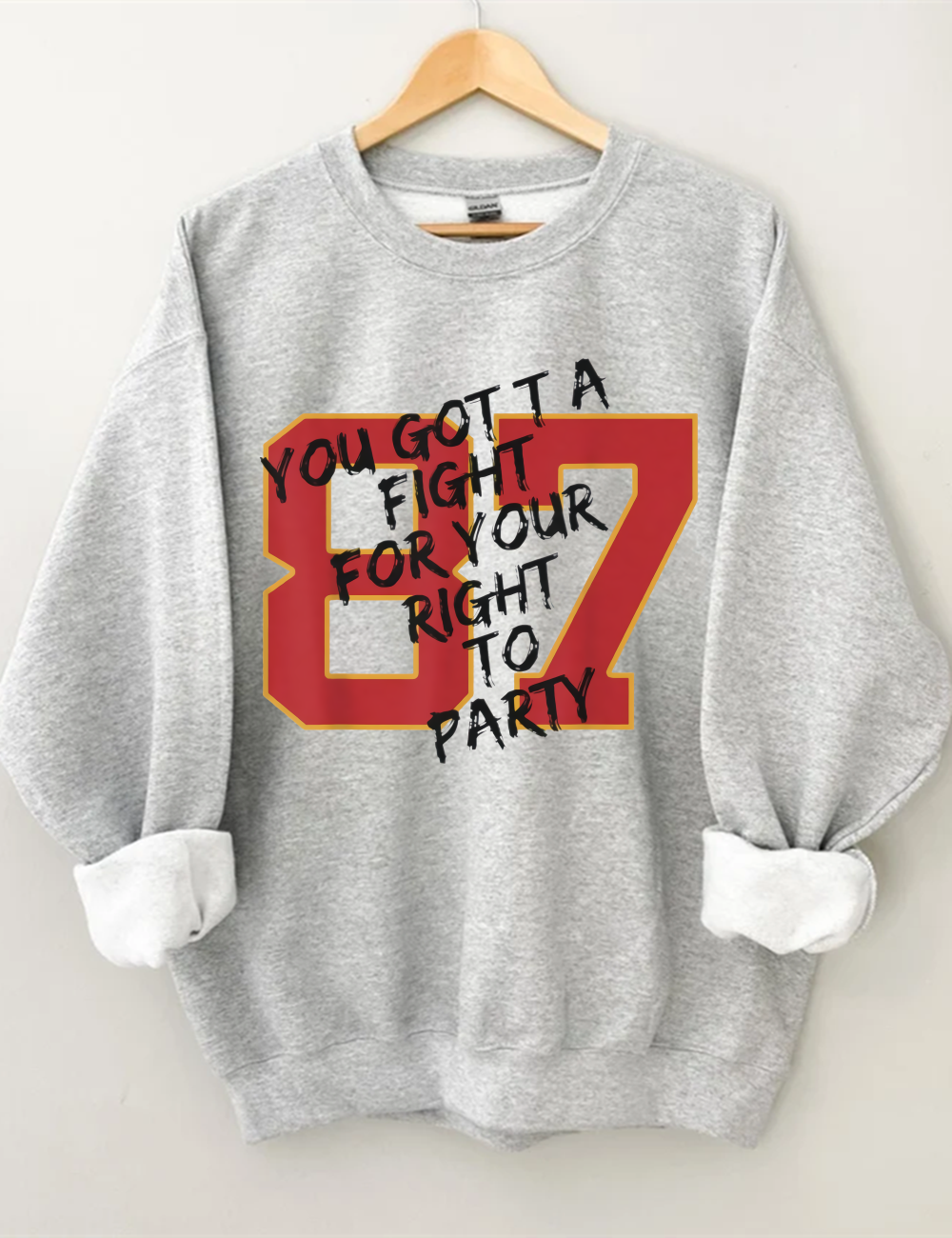 Fight For Your Right To Party Football Unisex Sweatshirt Sport Grey