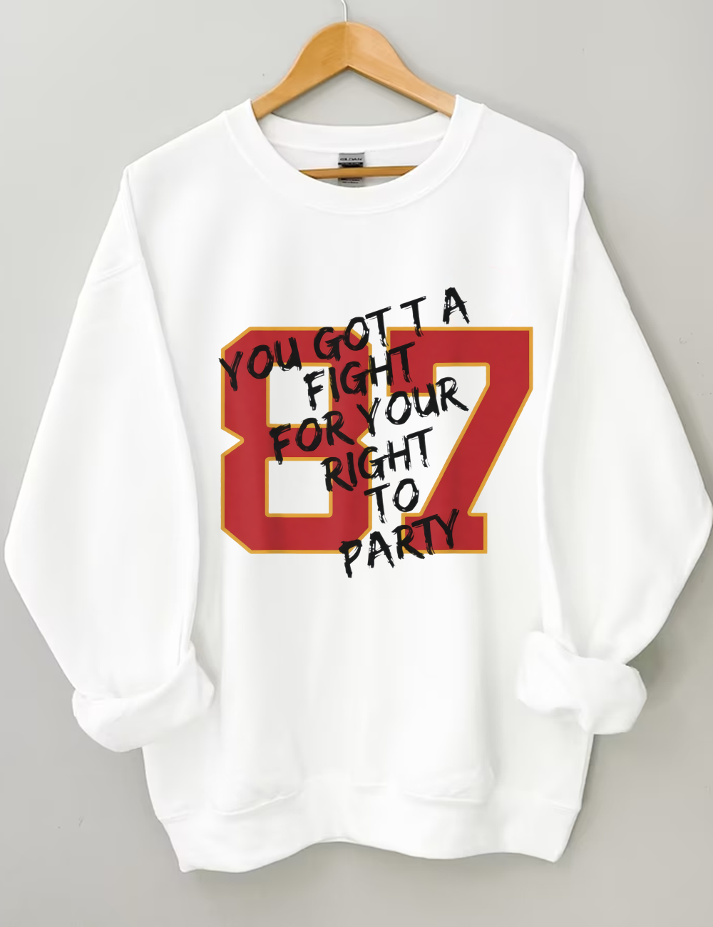 Fight For Your Right To Party Football Unisex Sweatshirt White