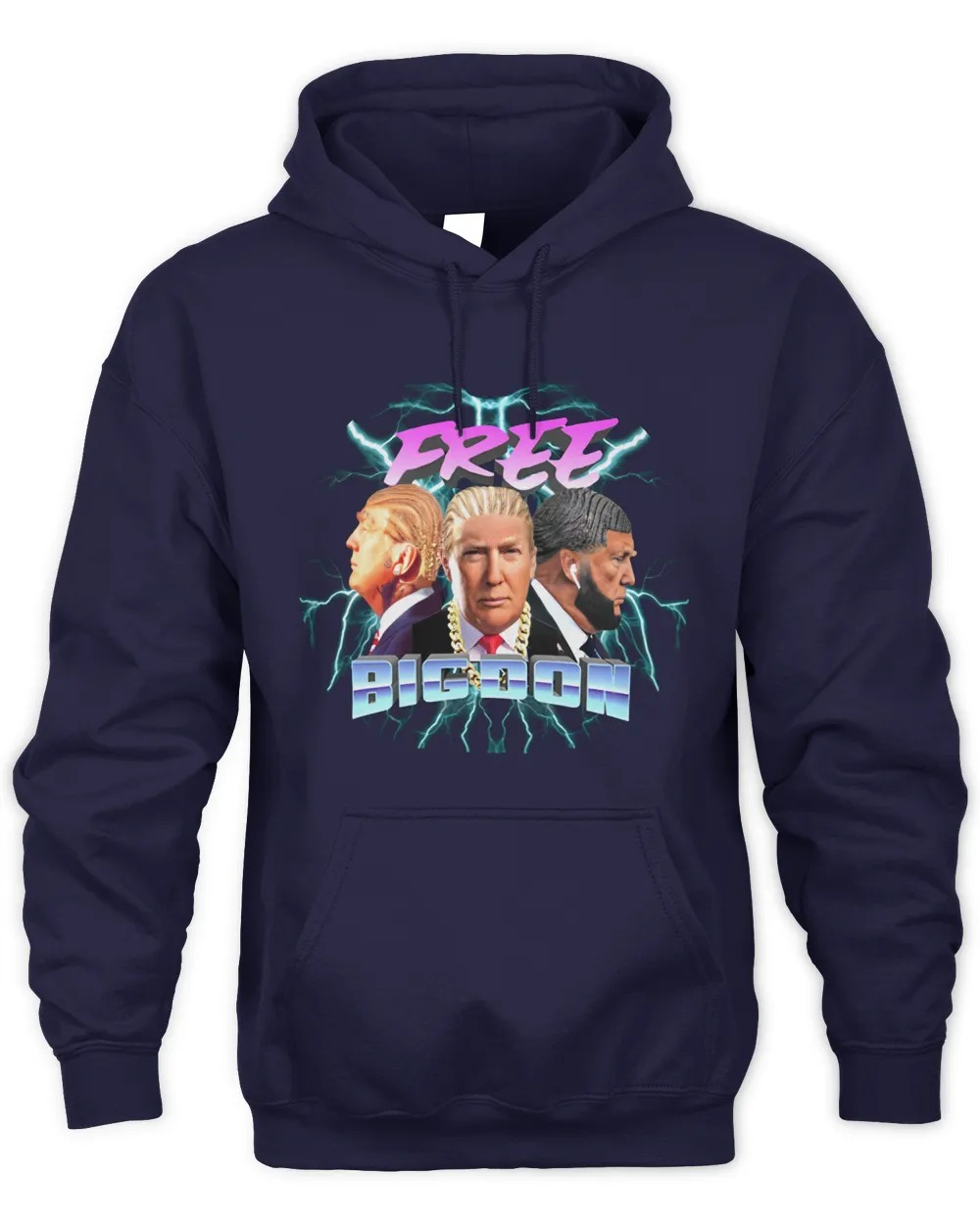 Fleccas Talks Merch Store Free Big Don Unisex Hoodie-Navy