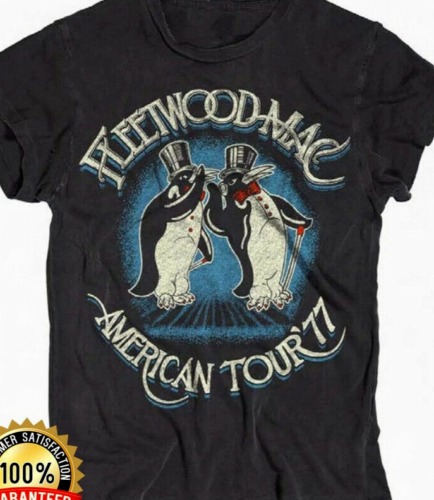 Fleetwood. Mac American Crew T-Shirt Vintage Unisex Black Cotton