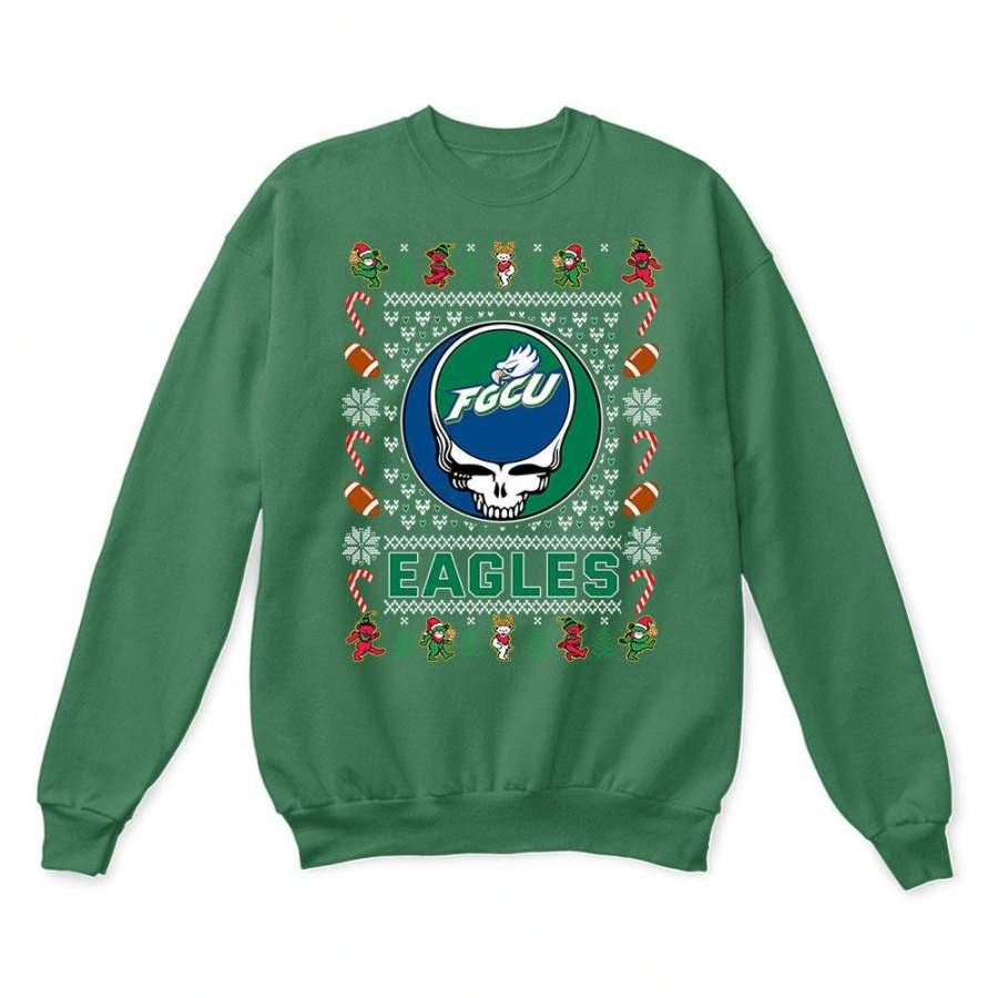 Florida Gulf Coast Eagles x Grateful Dead Christmas Ugly Sweatshirt-Green