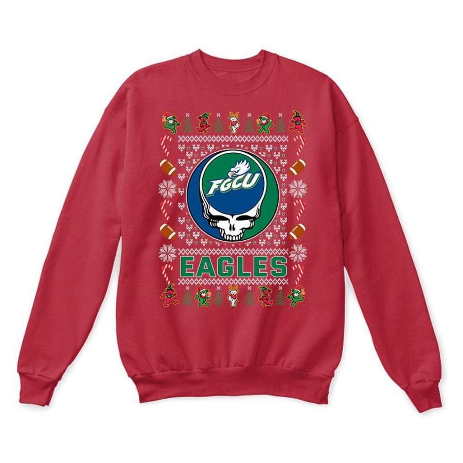 Florida Gulf Coast Eagles x Grateful Dead Christmas Ugly Sweatshirt-Red