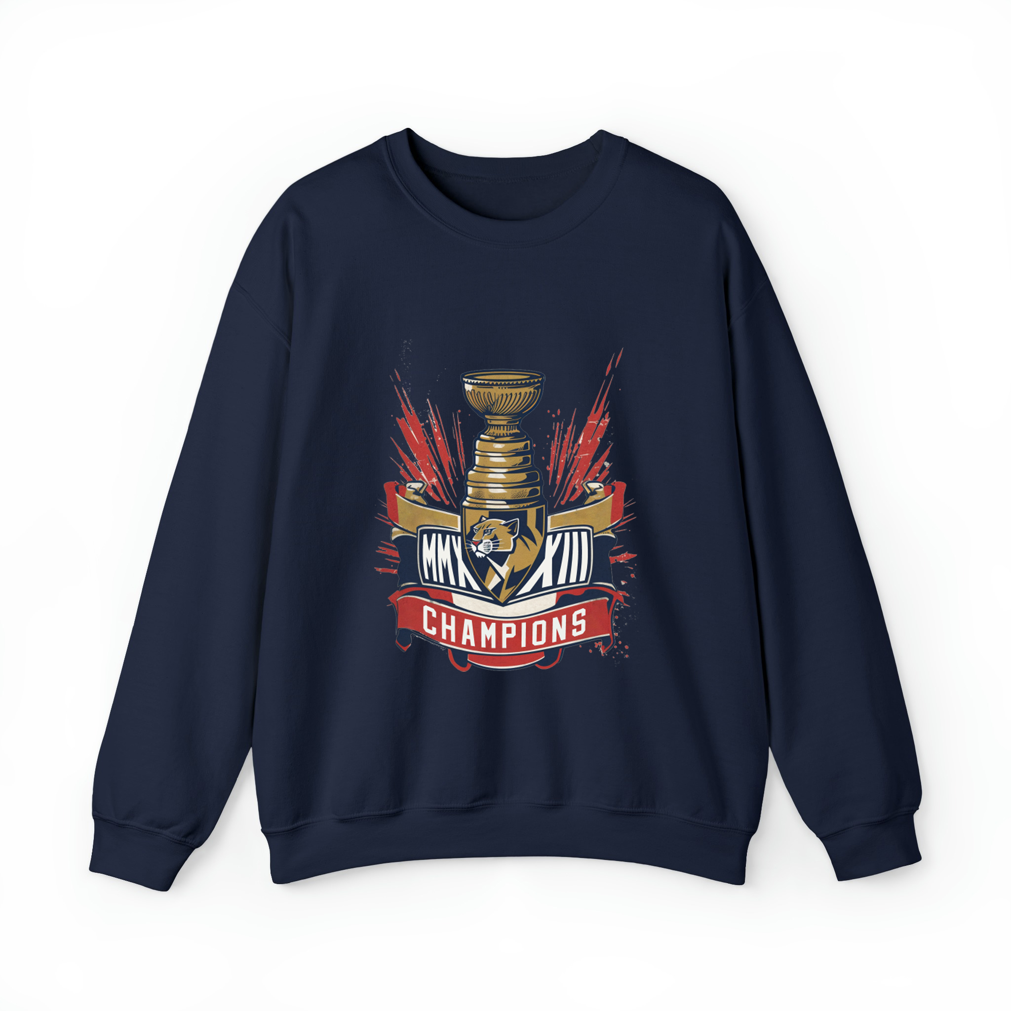 Florida Hockey Champions Vintage Unisex Sweatshirt-Navy