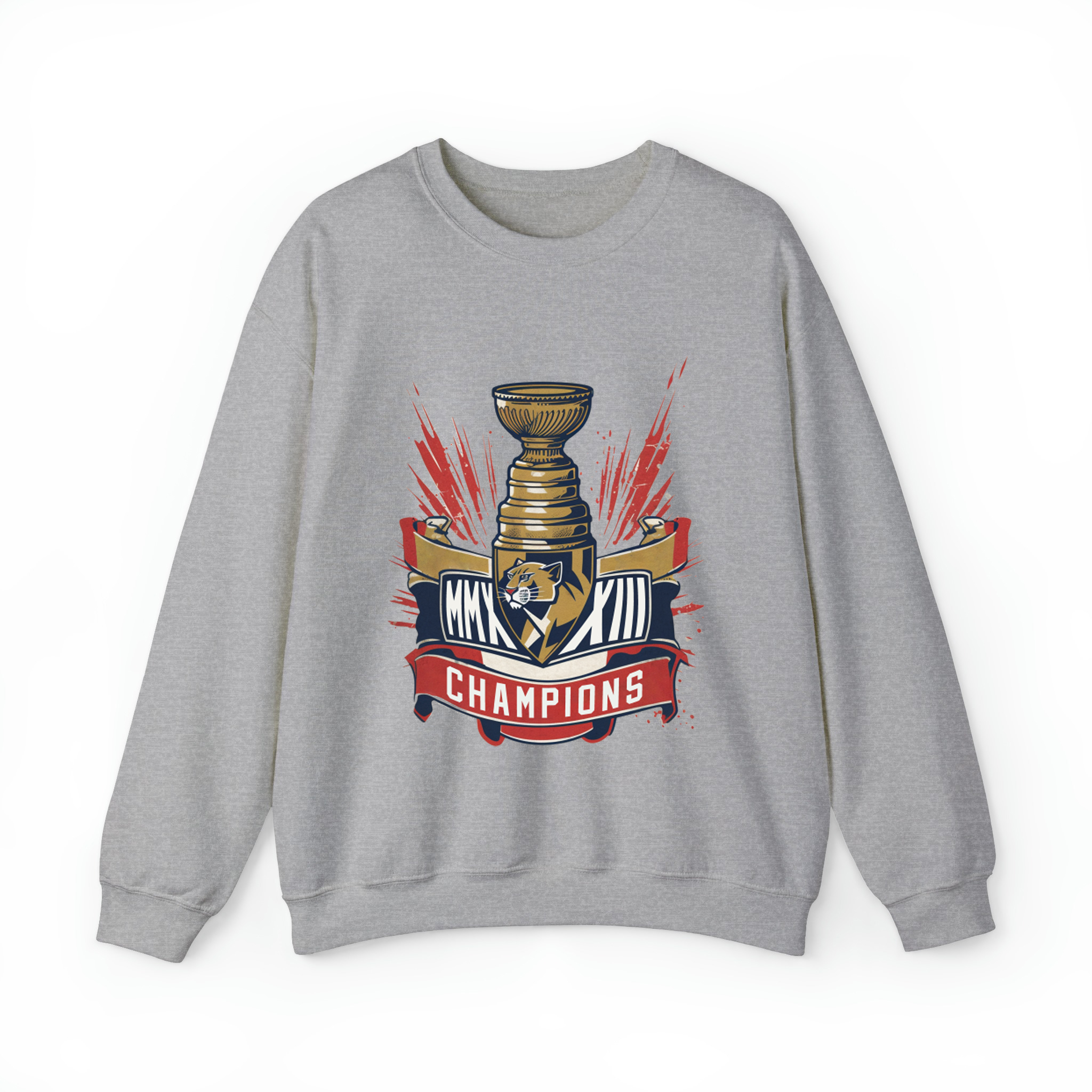 Florida Hockey Champions Vintage Unisex Sweatshirt-Sport Grey