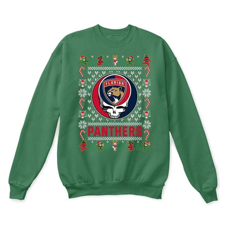 Florida Panthers x Grateful Dead Christmas Ugly Sweatshirt-Green